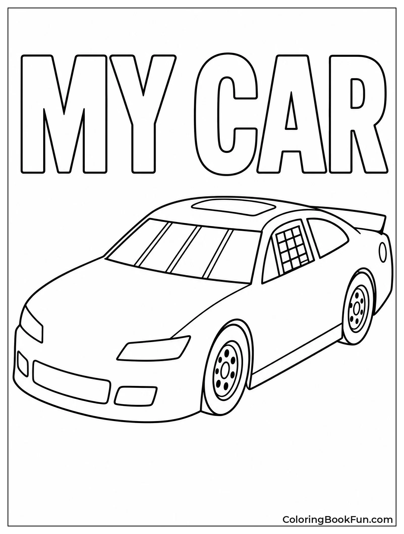 Blank Race Car for Coloring