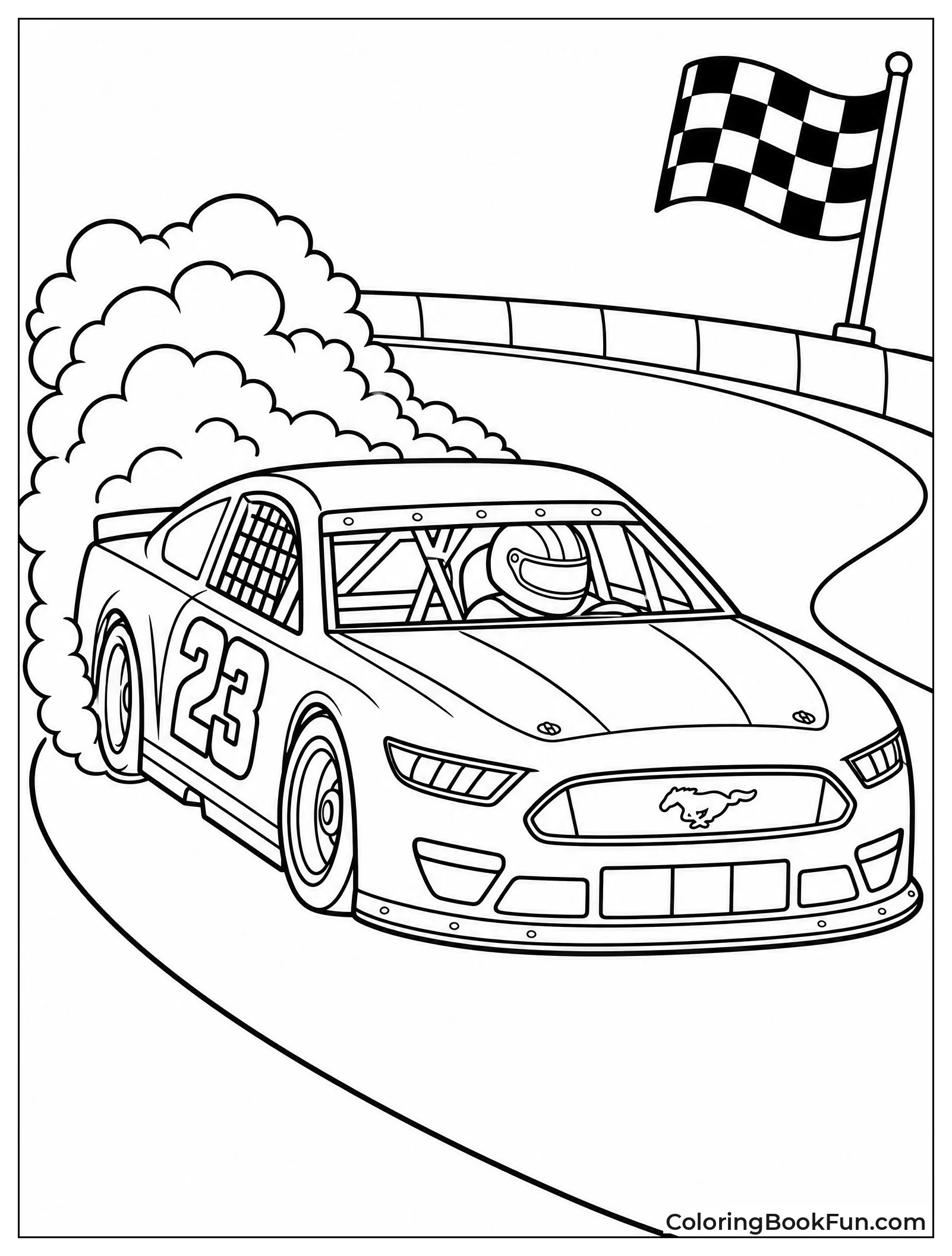 Ford Mustang Drifting Around Turn