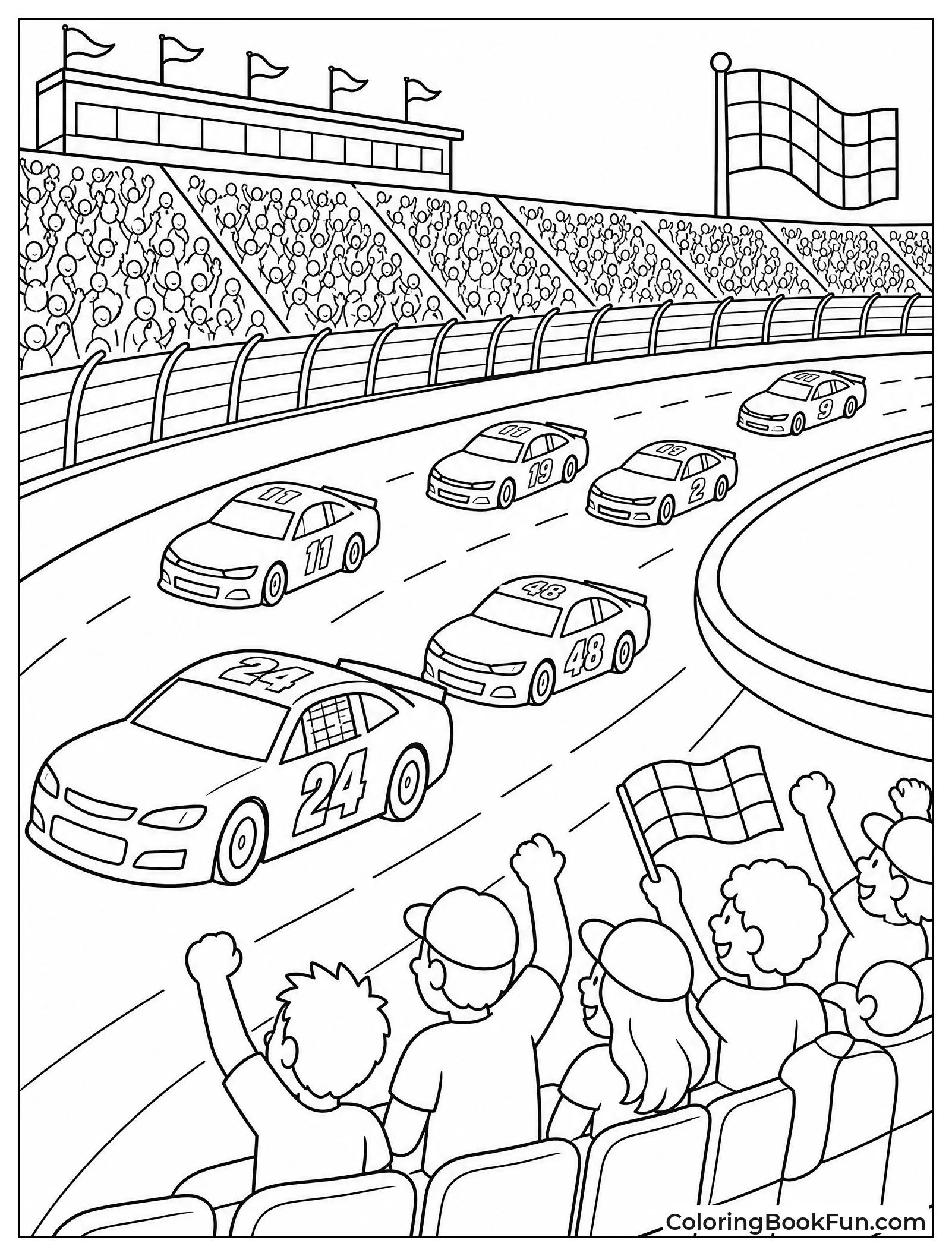 Cars Racing on Steep Banking