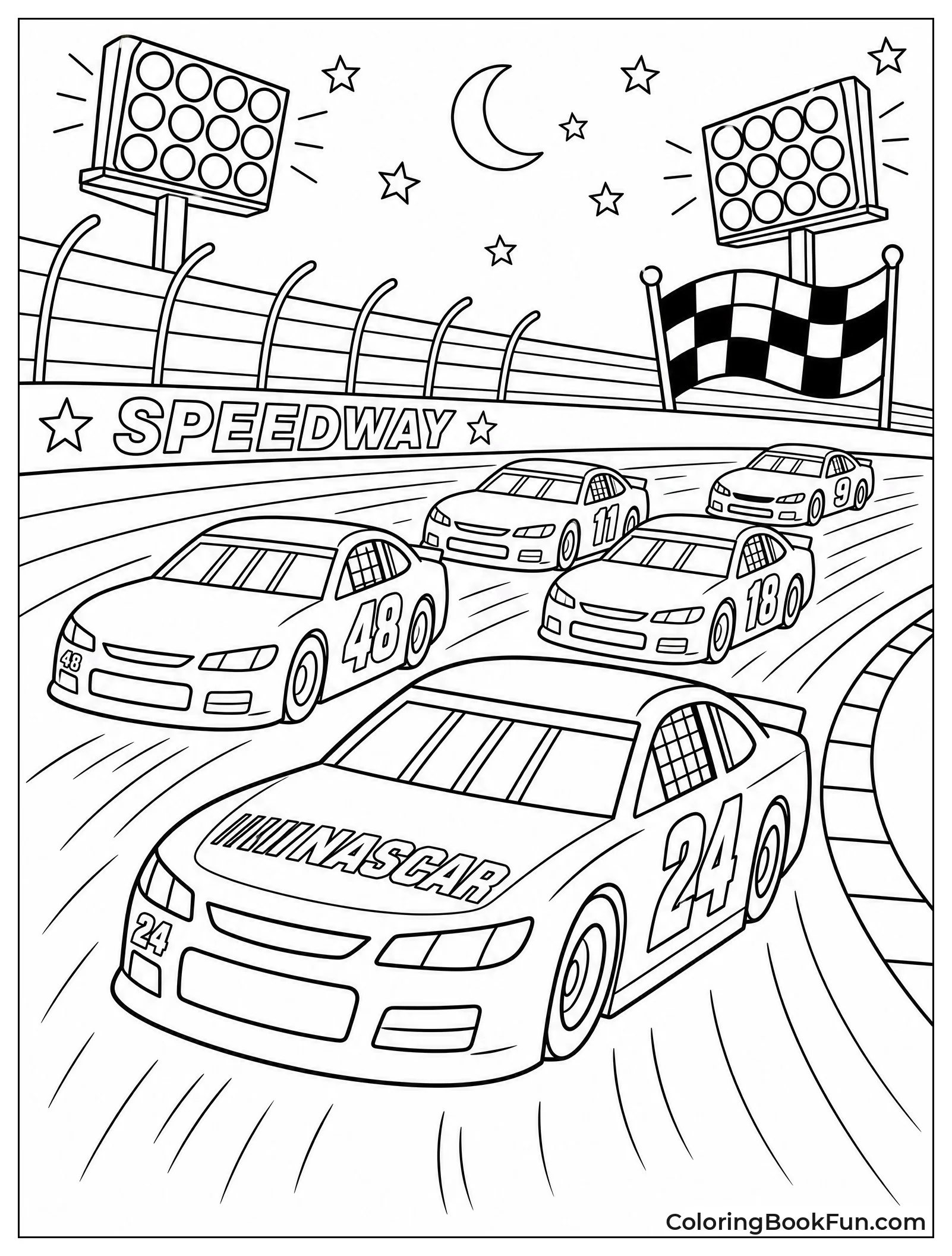 Night Race Under Bright Lights