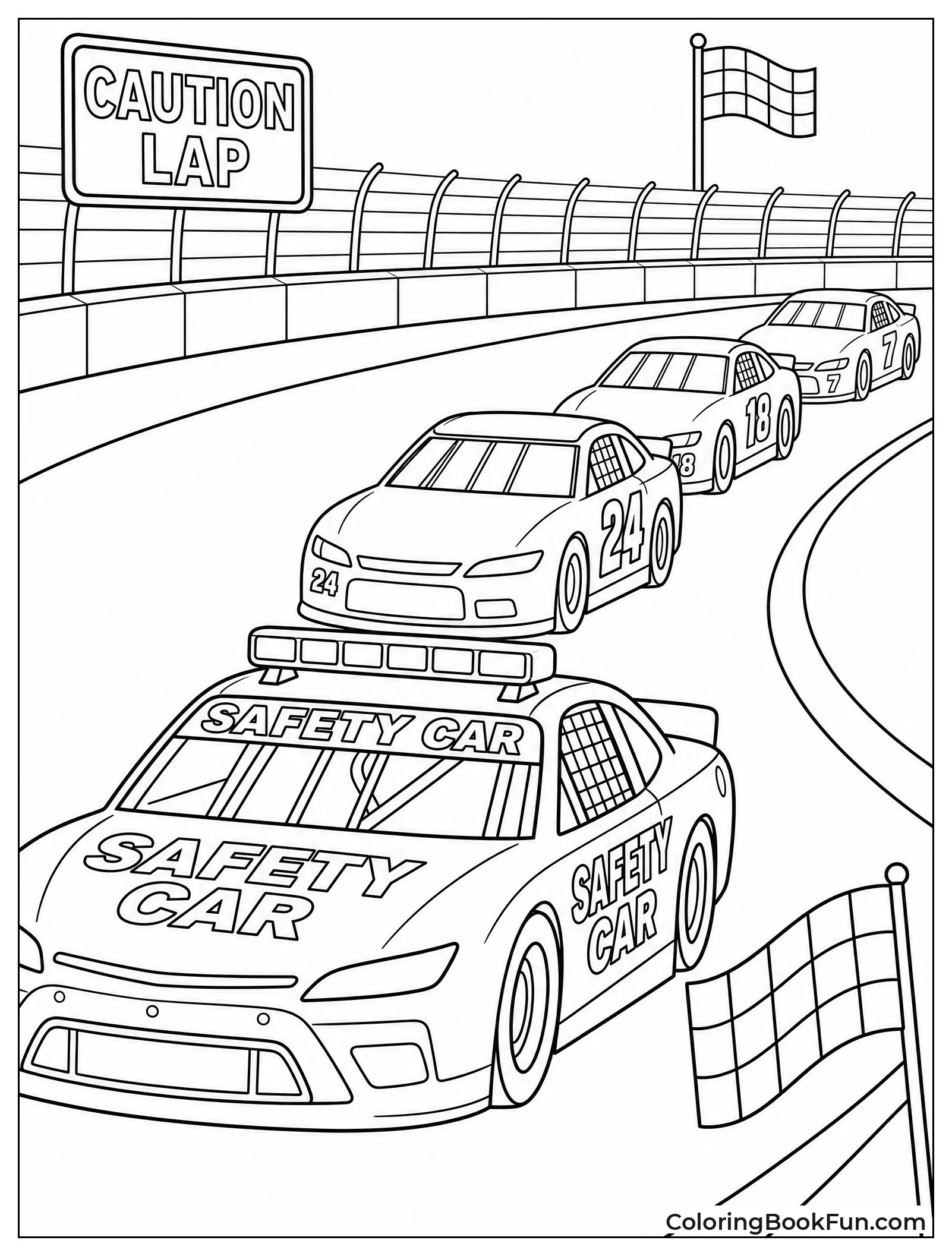 Pace Car Leading the Field