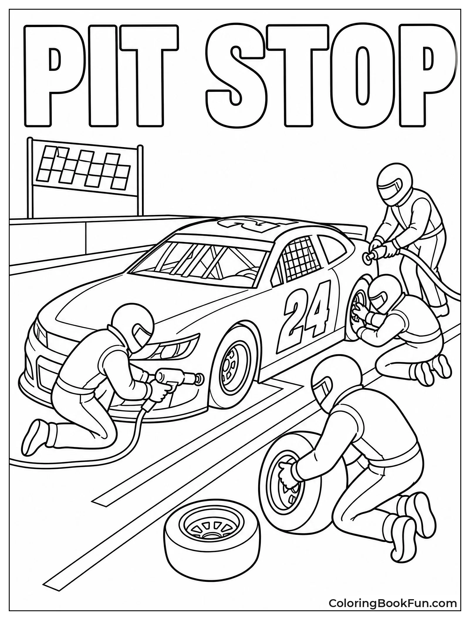 Fast Pit Stop with Crew