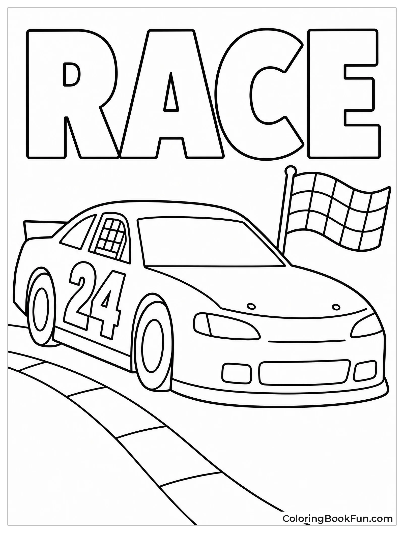 Simple Race Car Outline