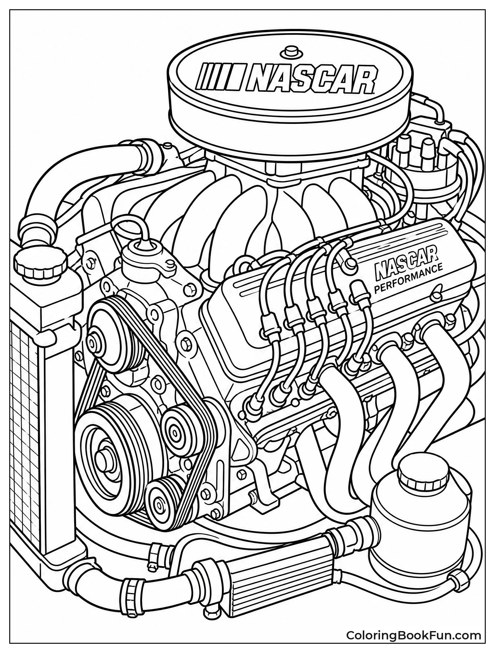 Close Up of V8 Engine