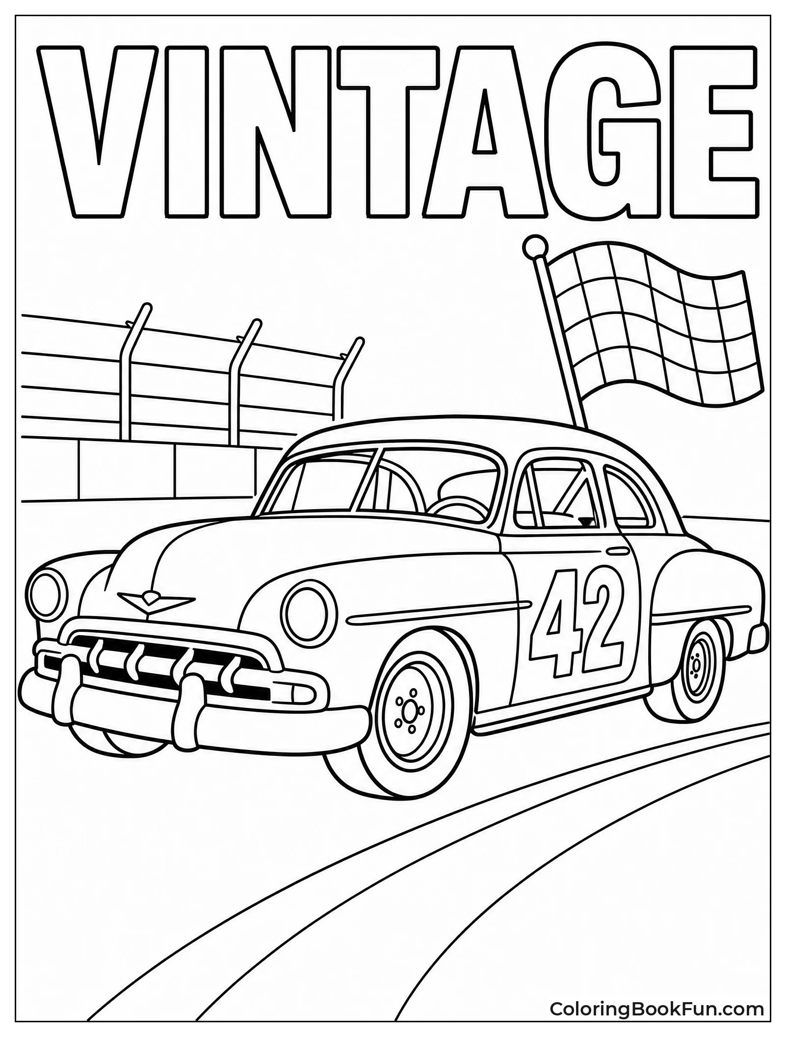 Vintage Stock Car with Chrome