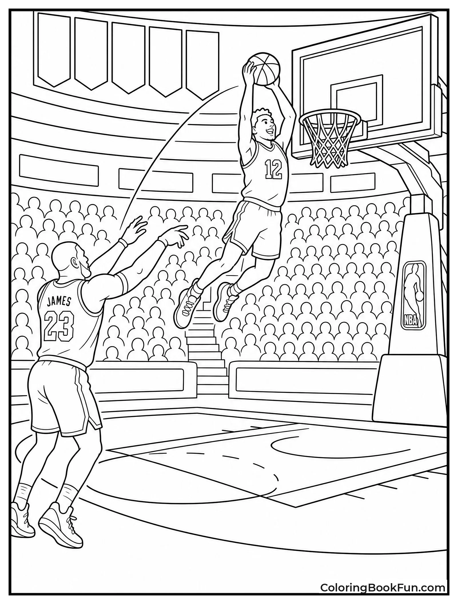 Two Players Doing an Alley Oop
