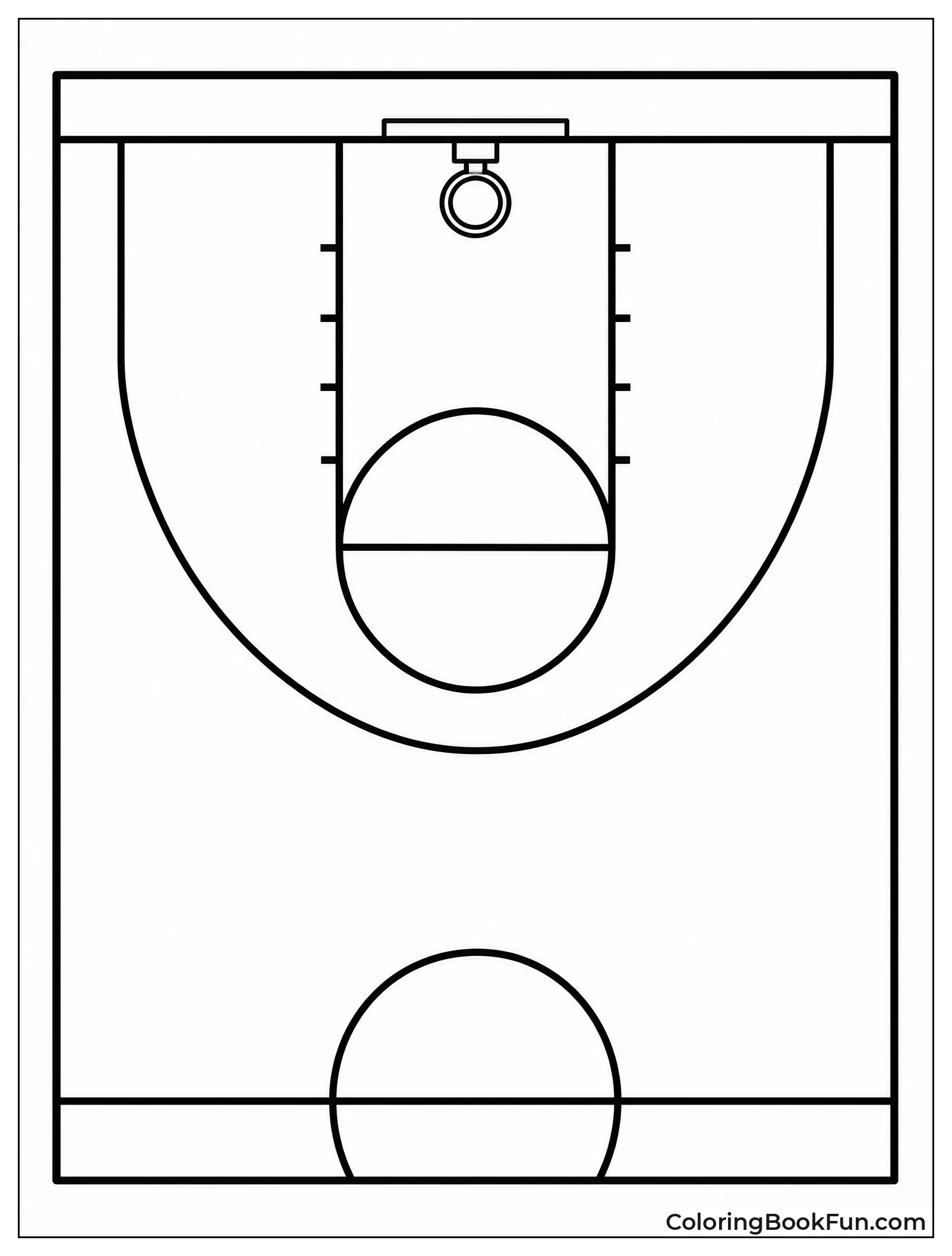 Outline of an Nba Half Court