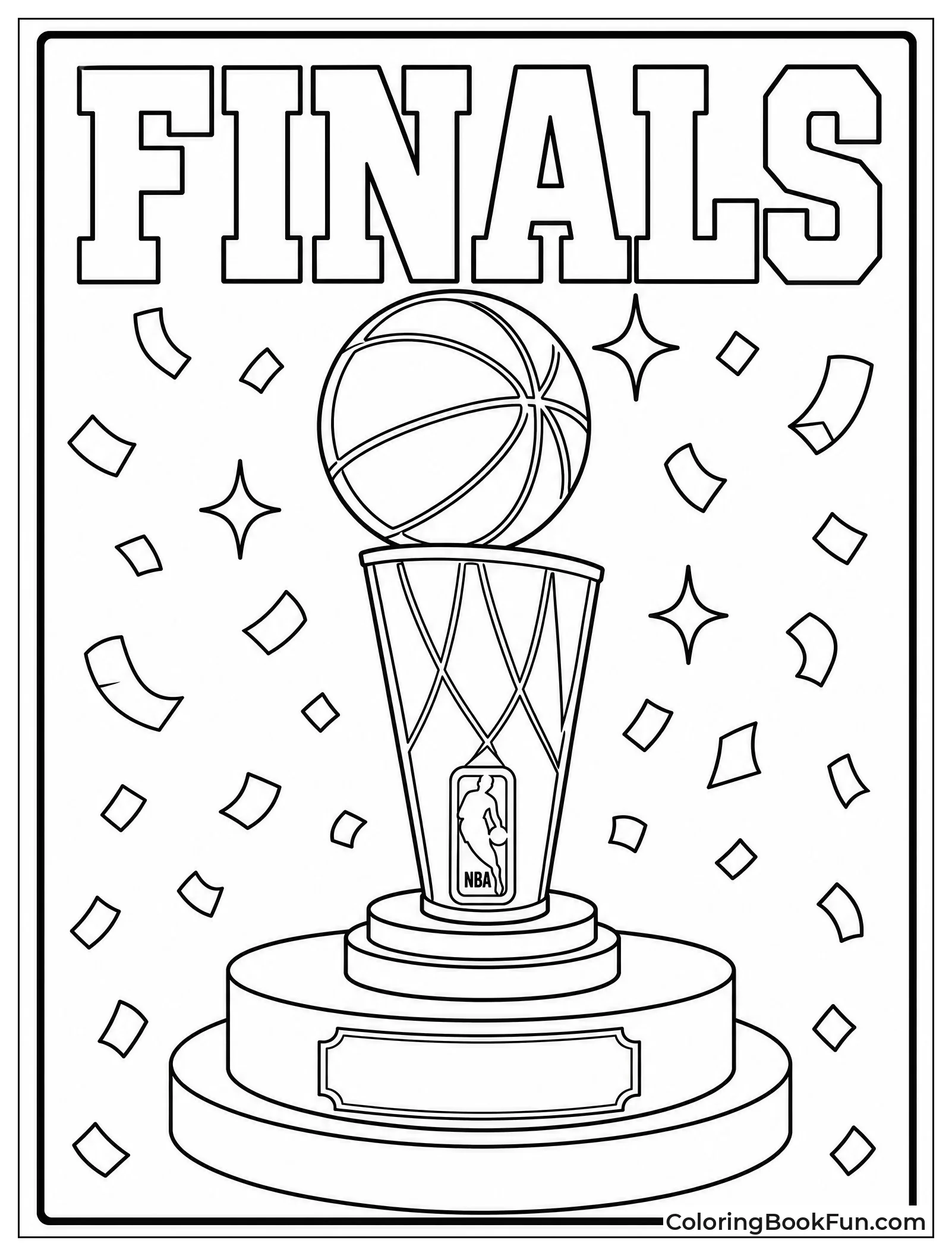 Larry O Brien Trophy with Confetti