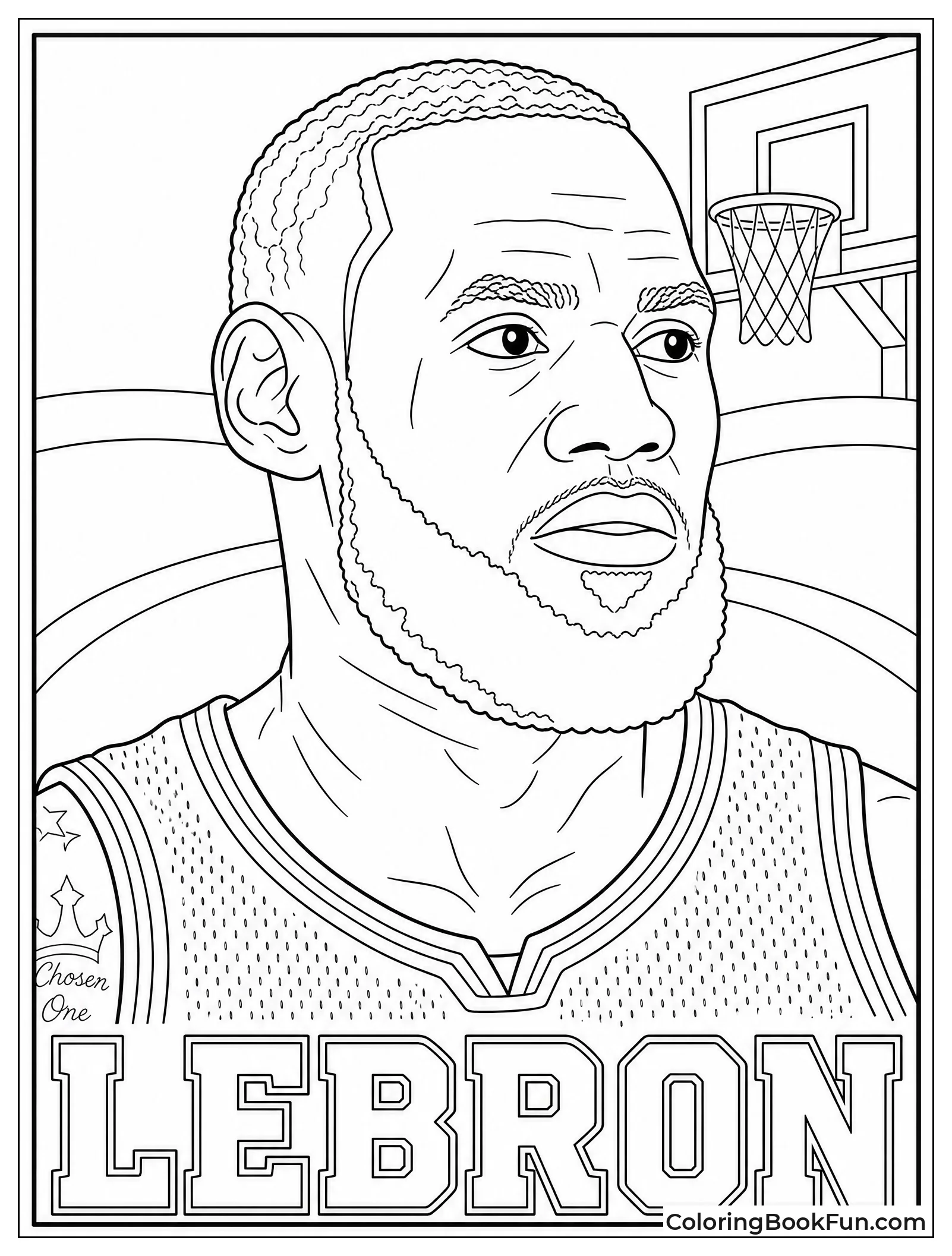 Focused Portrait of LeBron James