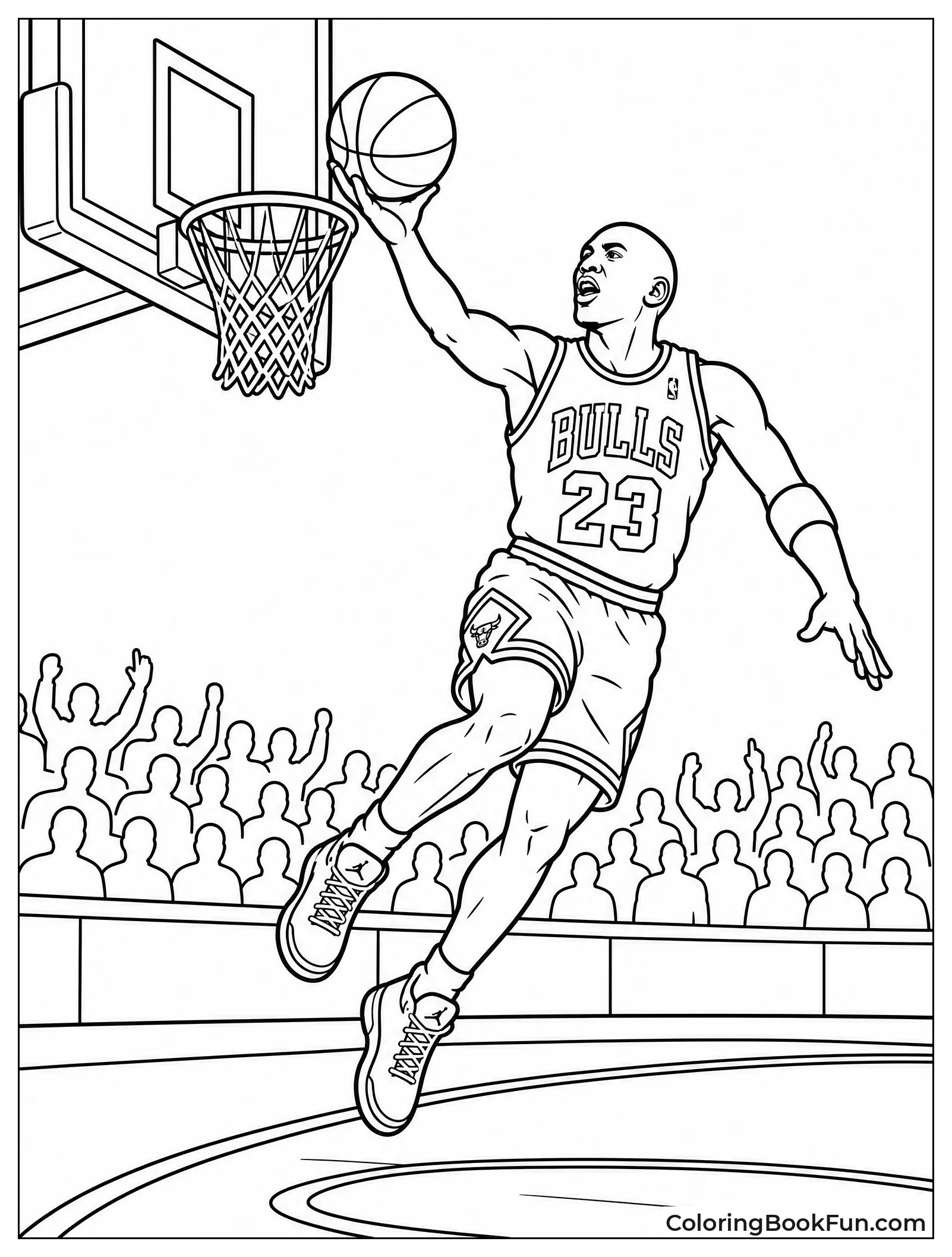 Michael Jordan Driving for a Layup