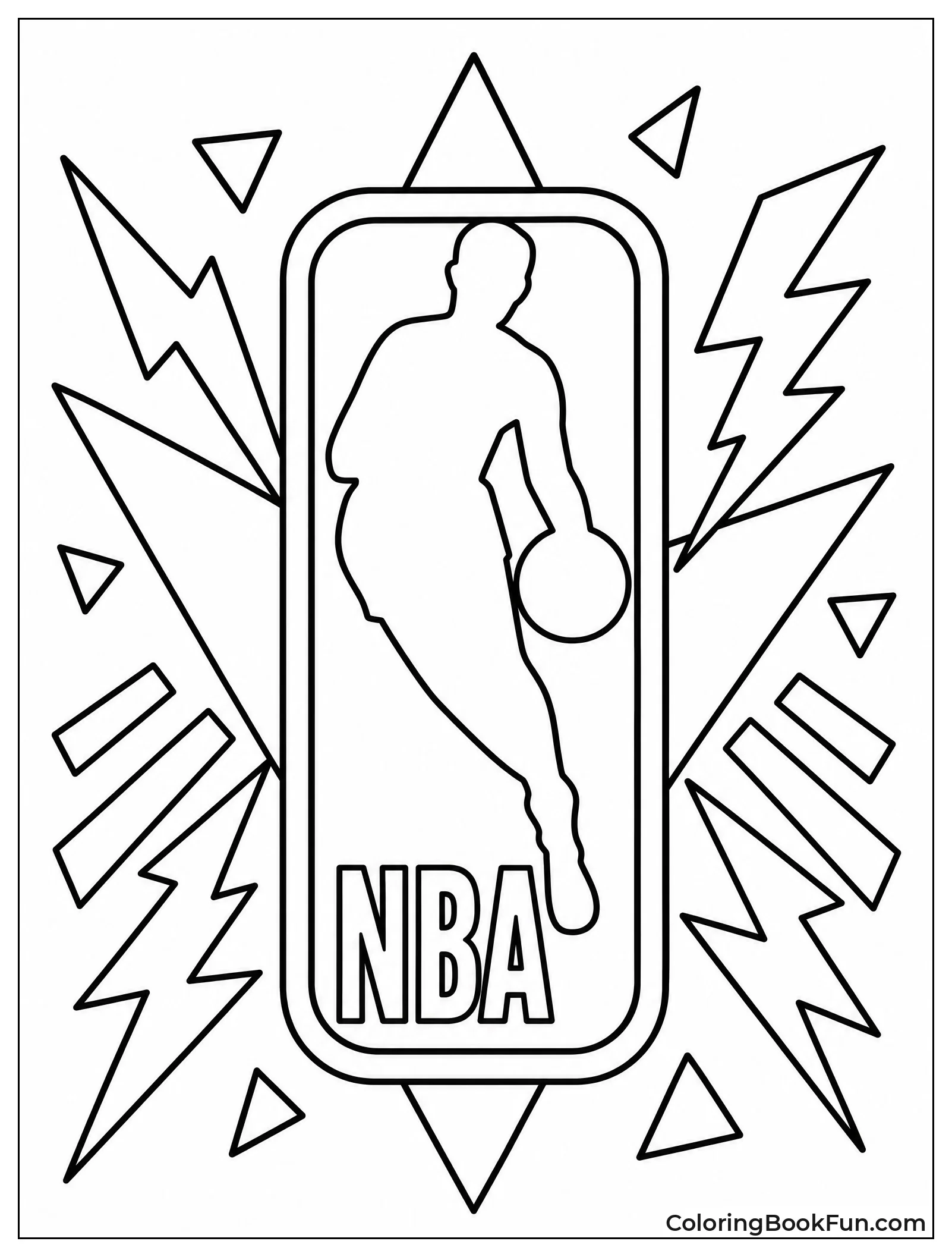 Retro Basketball Logo with Lightning Bolts