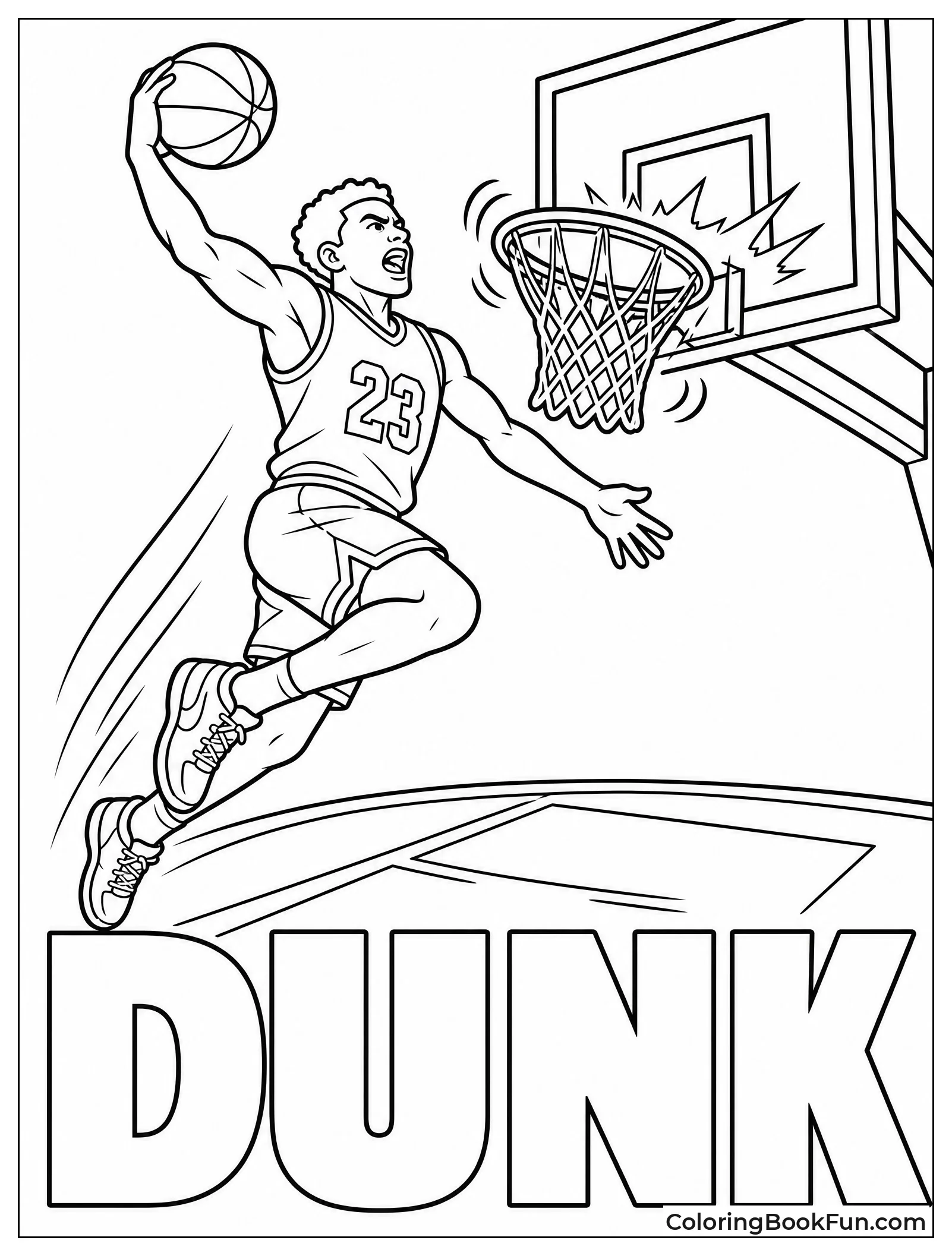 Player Doing a Big Slam Dunk