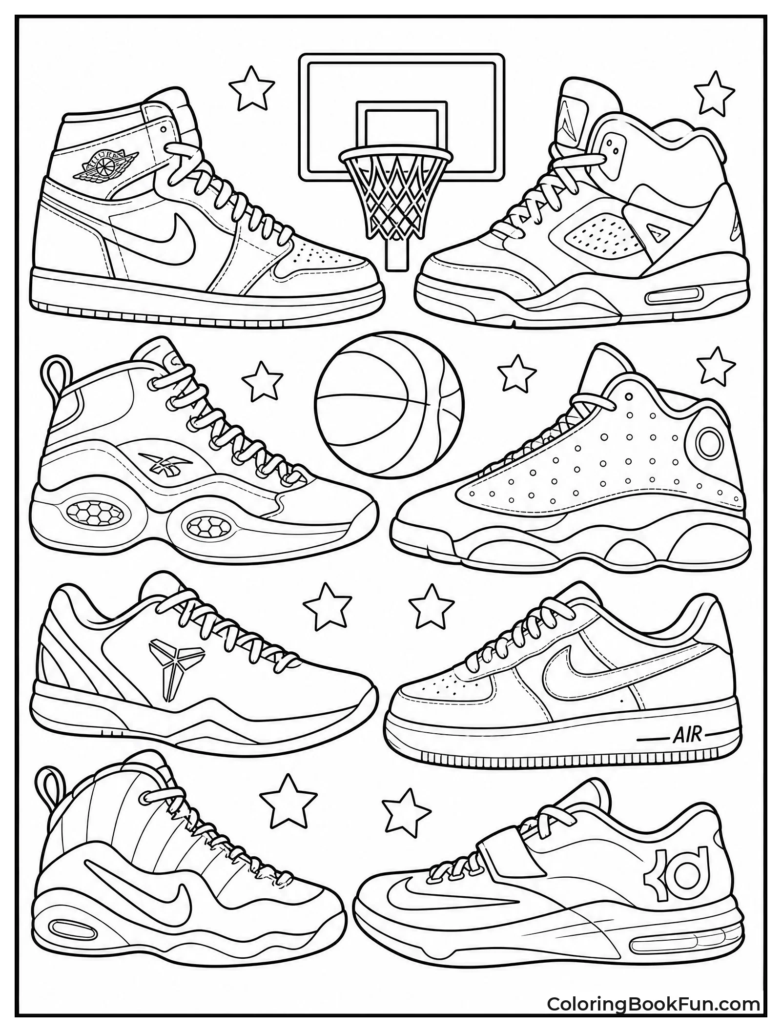 Collage of Famous Basketball Sneakers