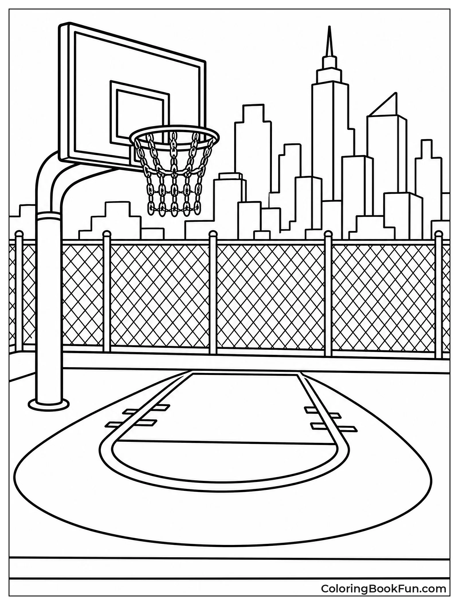 Gritty Outdoor Court for Streetball