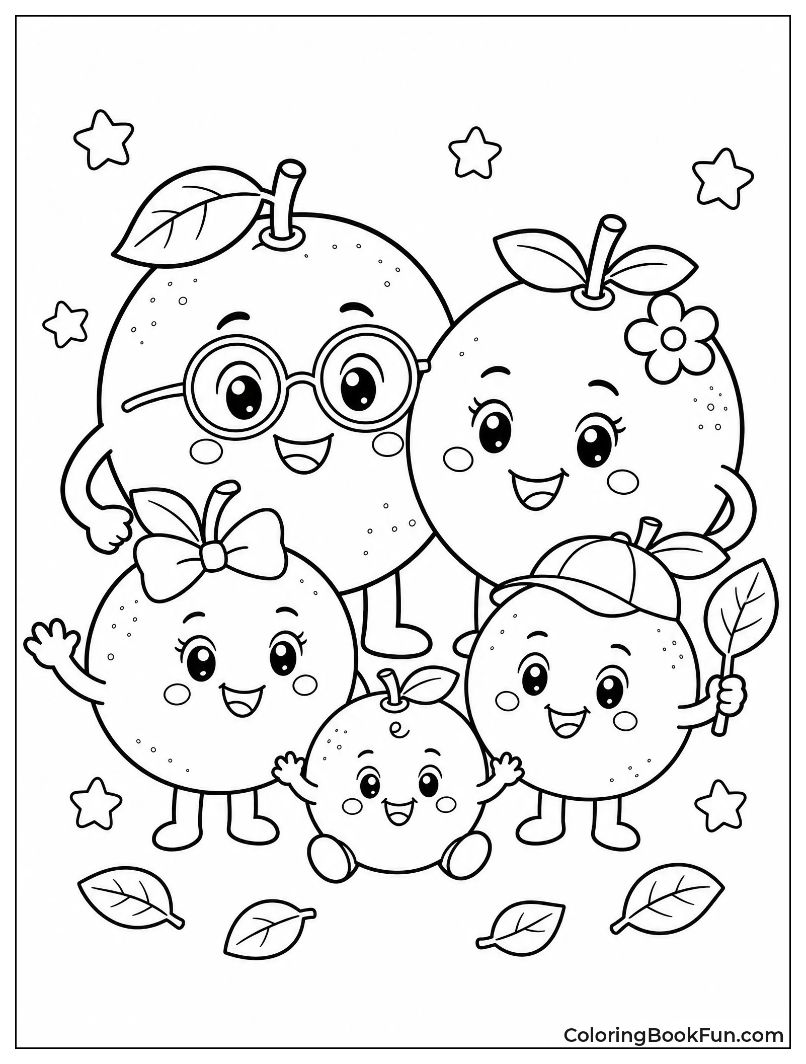Family of Cute Orange Characters
