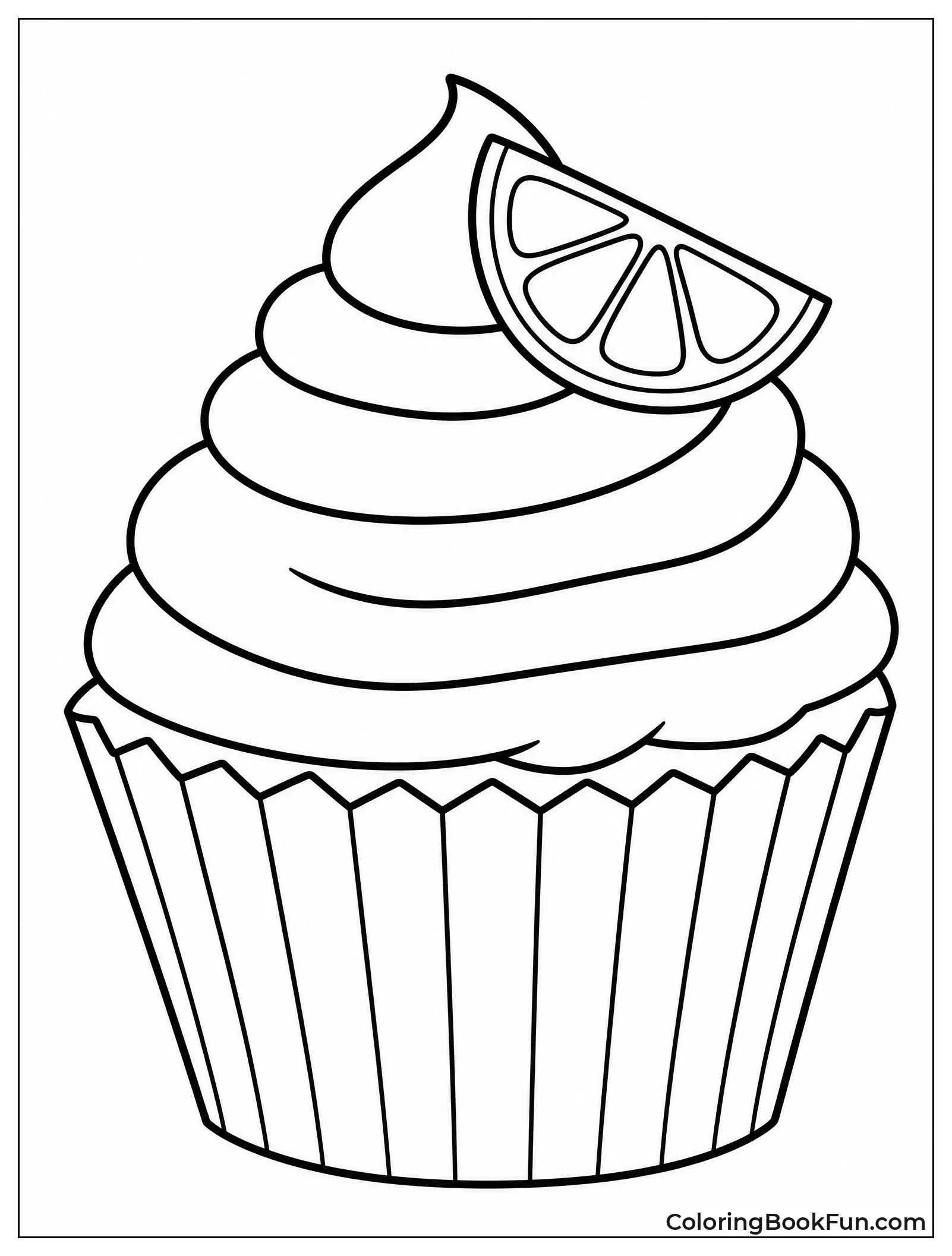 Cupcake with Swirly Orange Frosting