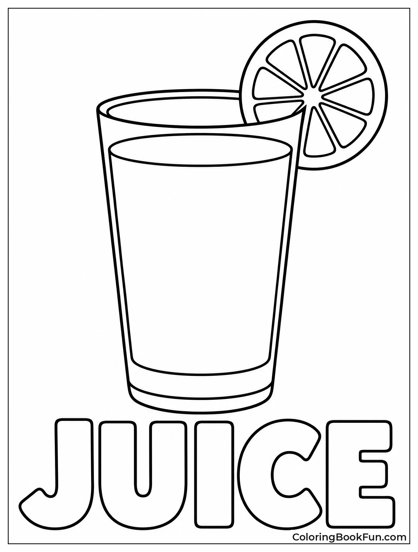 Glass of Orange Juice with Slice