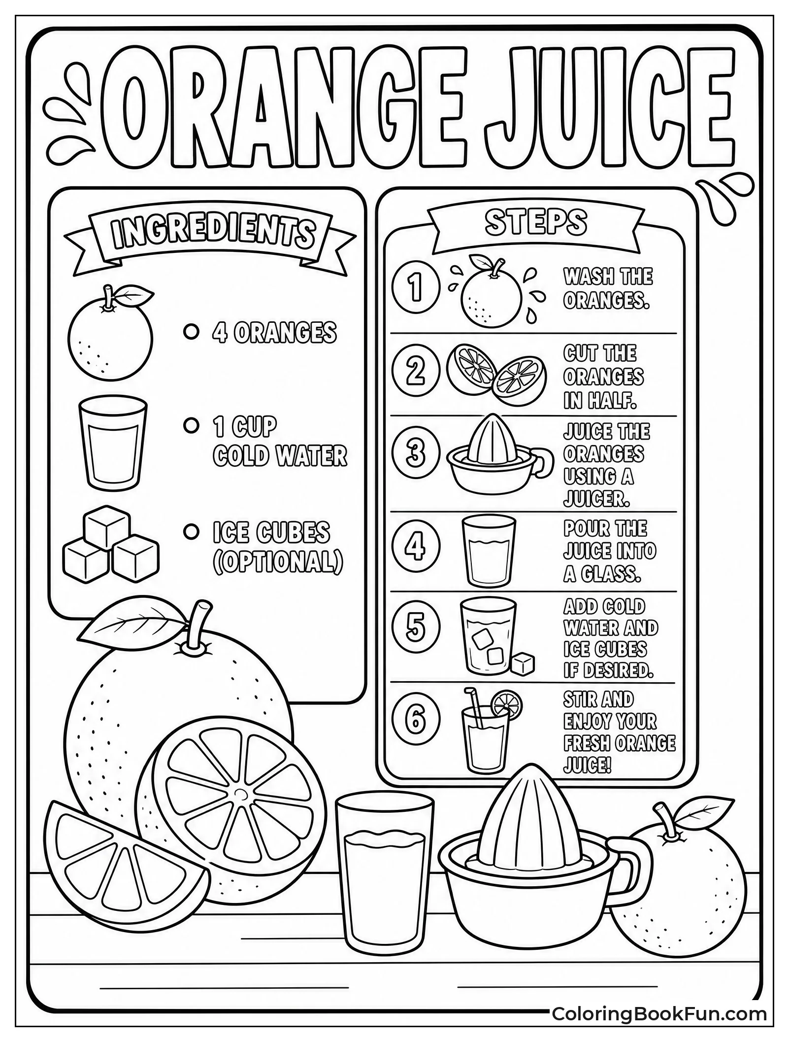 Recipe Card for Orange Juice