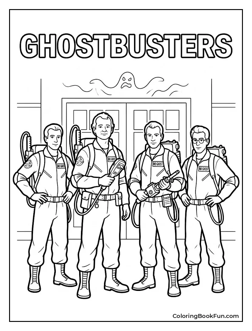 Four Ghostbusters Ready for Mission