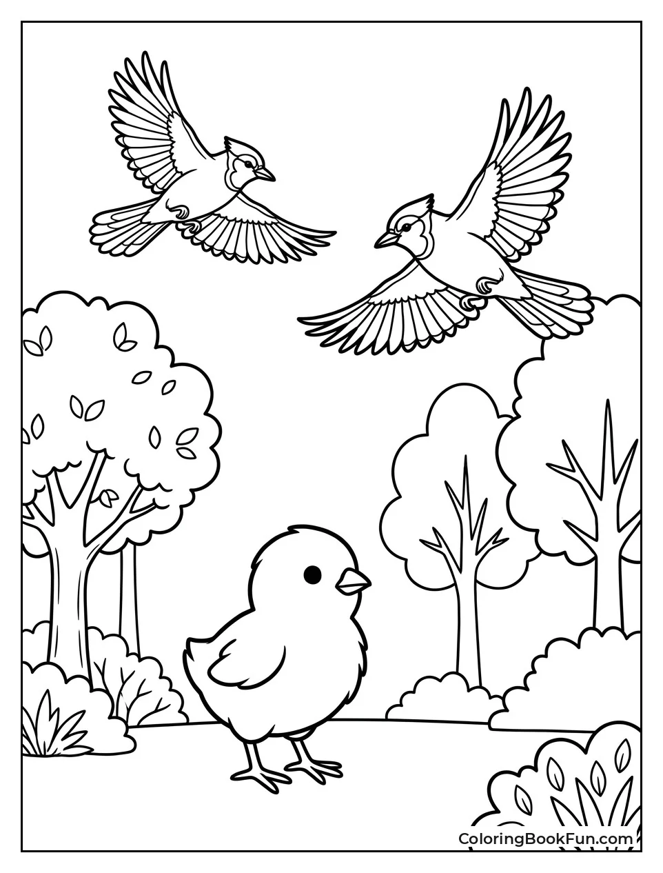 Blue Jays Flying Above Peep