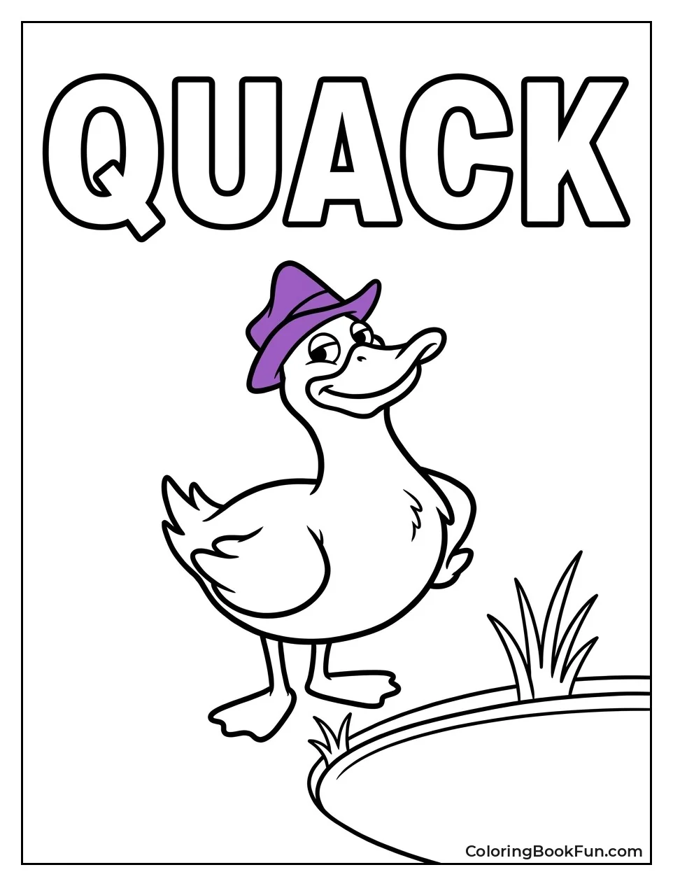 Quack Wearing His Purple Hat