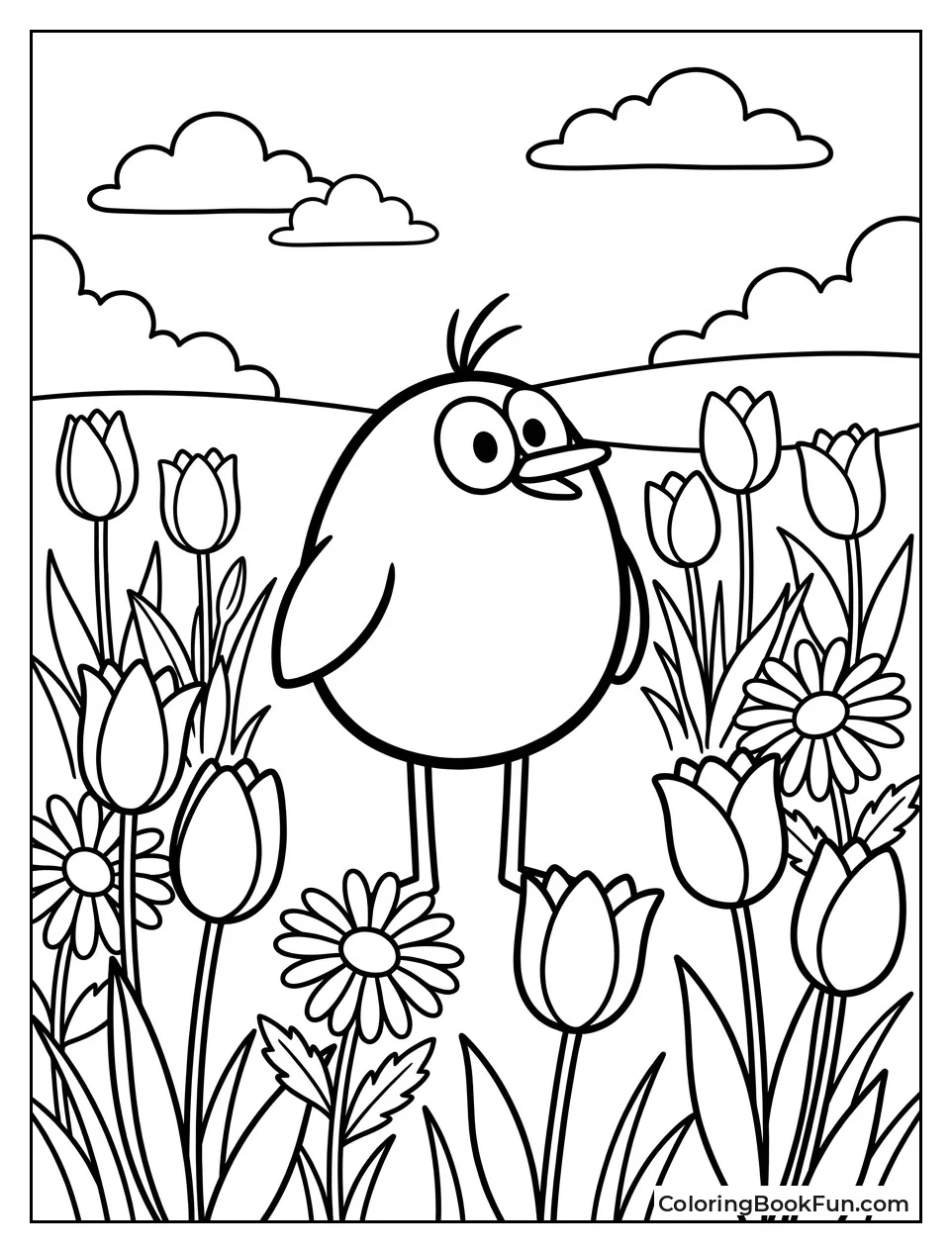 Chirp Among Blooming Spring Flowers