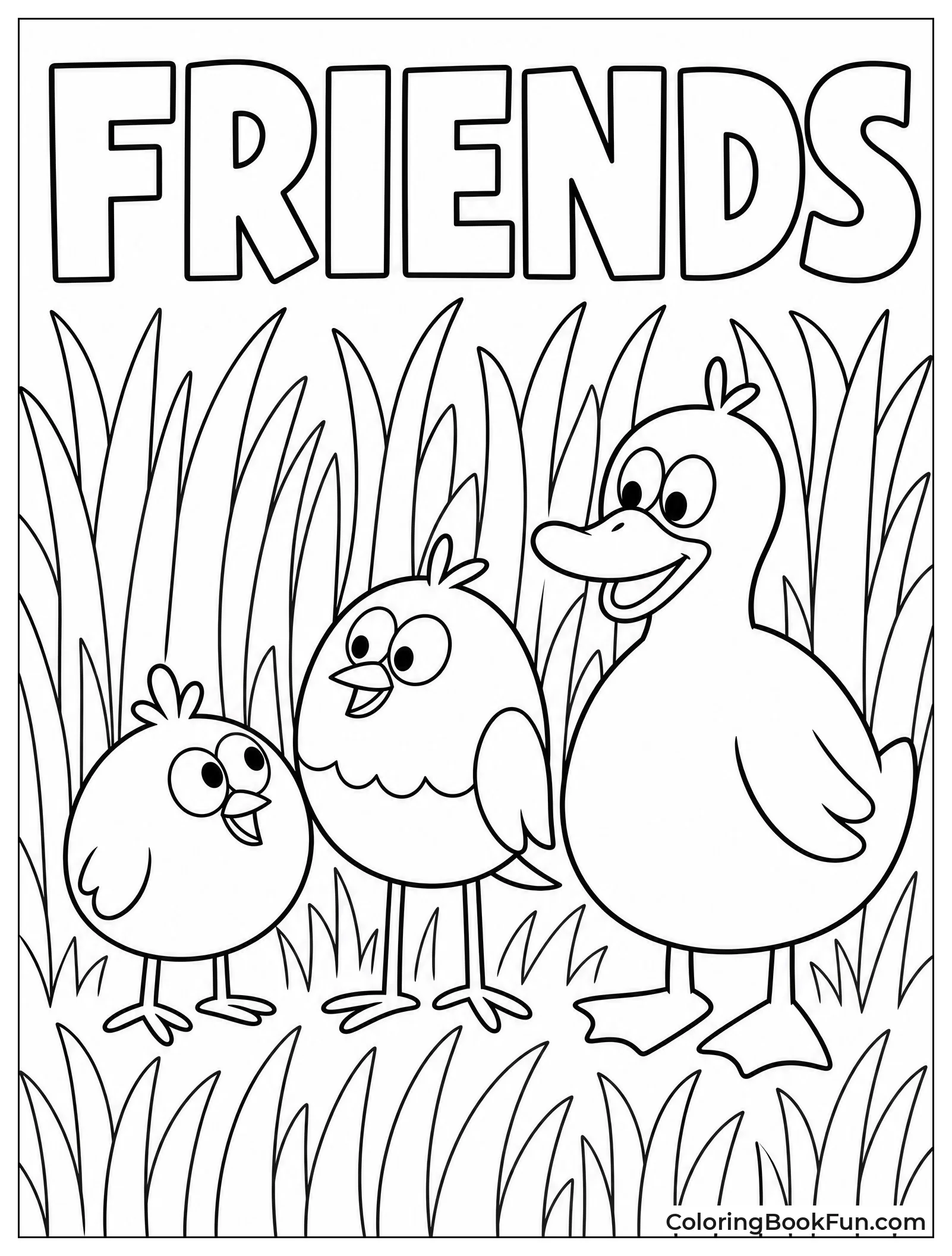 Best Friends Standing in Grass