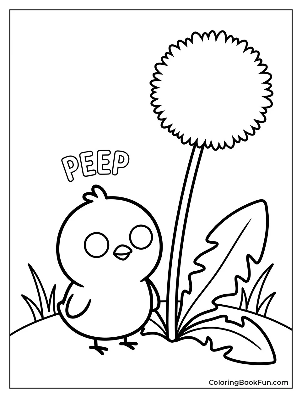 Peep Next to Giant Dandelion
