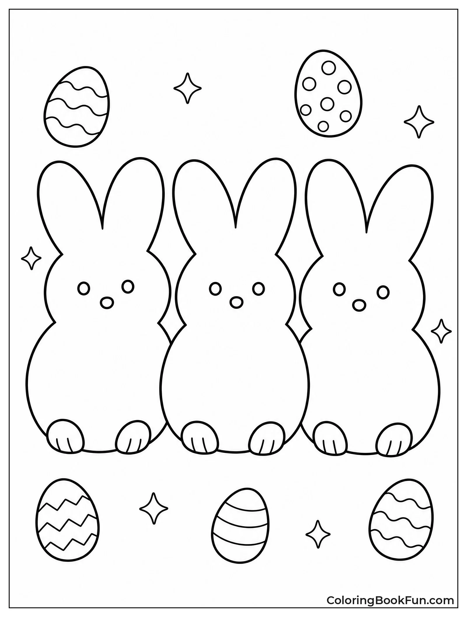 Three Bunny Peeps Sitting Together
