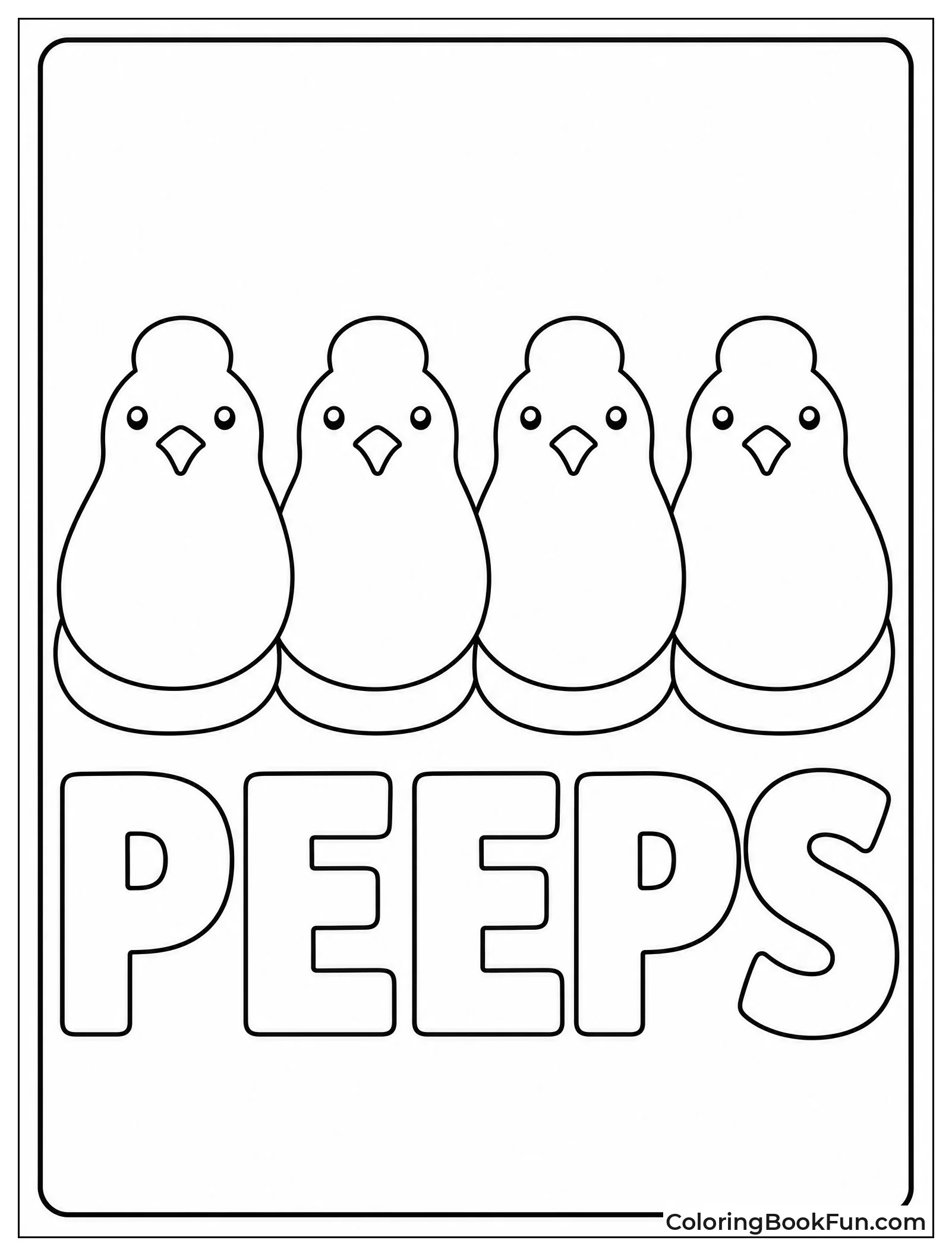 Row of Classic Peep Chicks