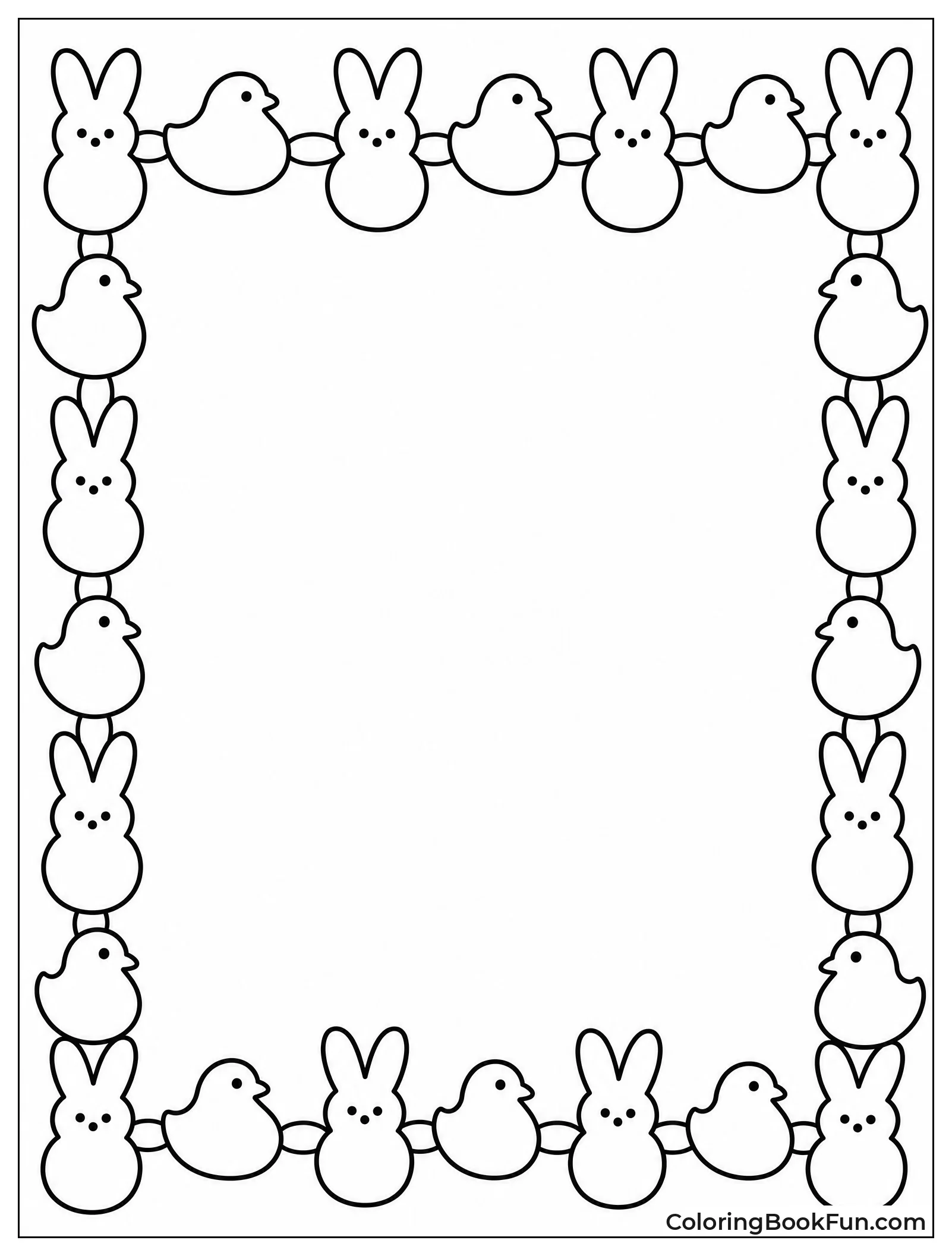Easter Basket Peep Border Frame
