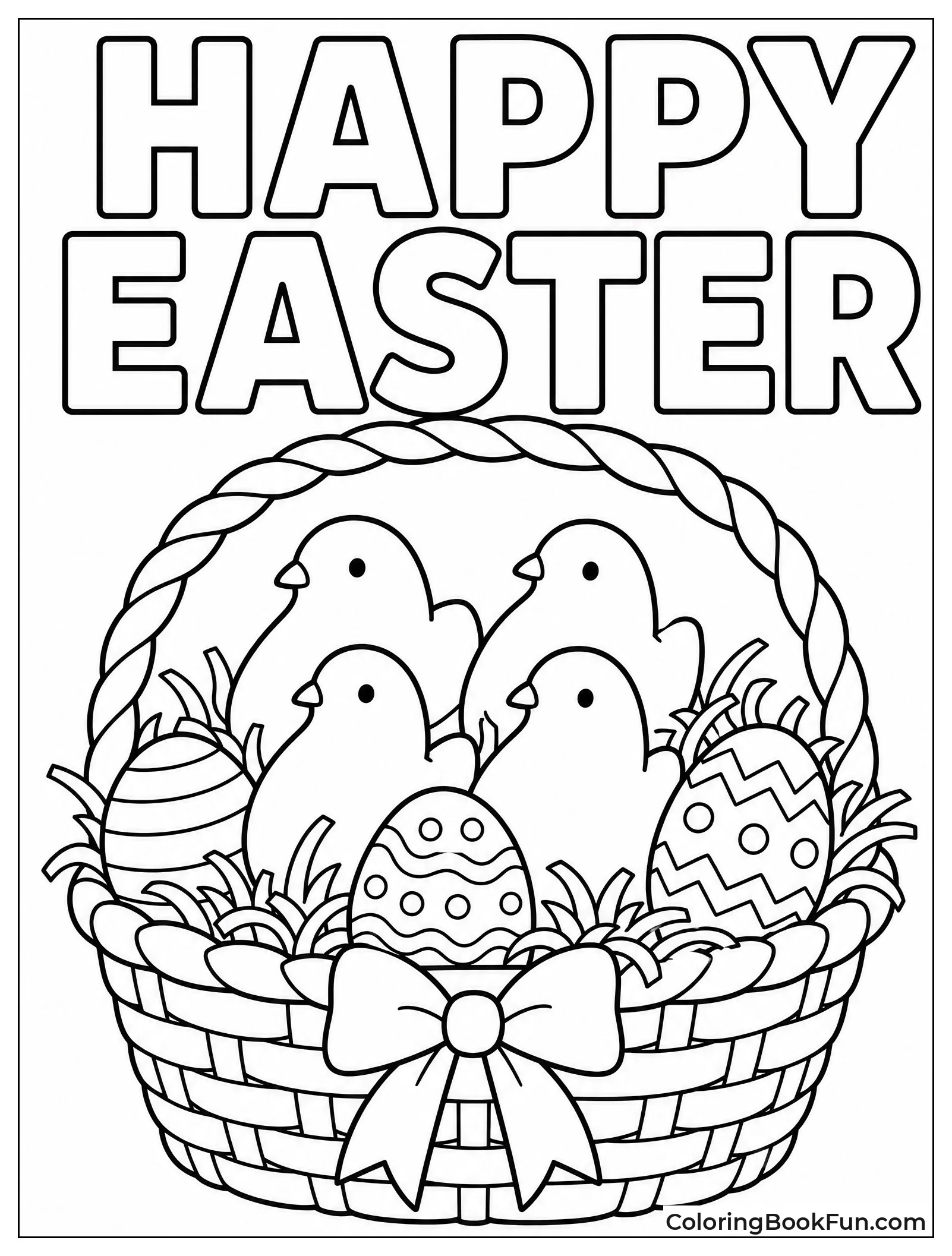 Basket Full of Peeps and Eggs