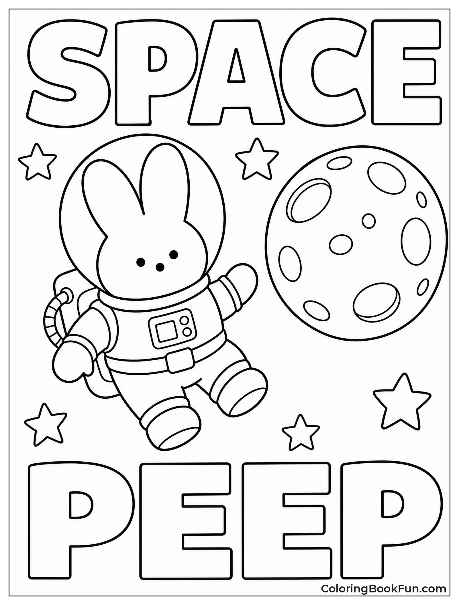 Bunny Floating near Marshmallow Moon