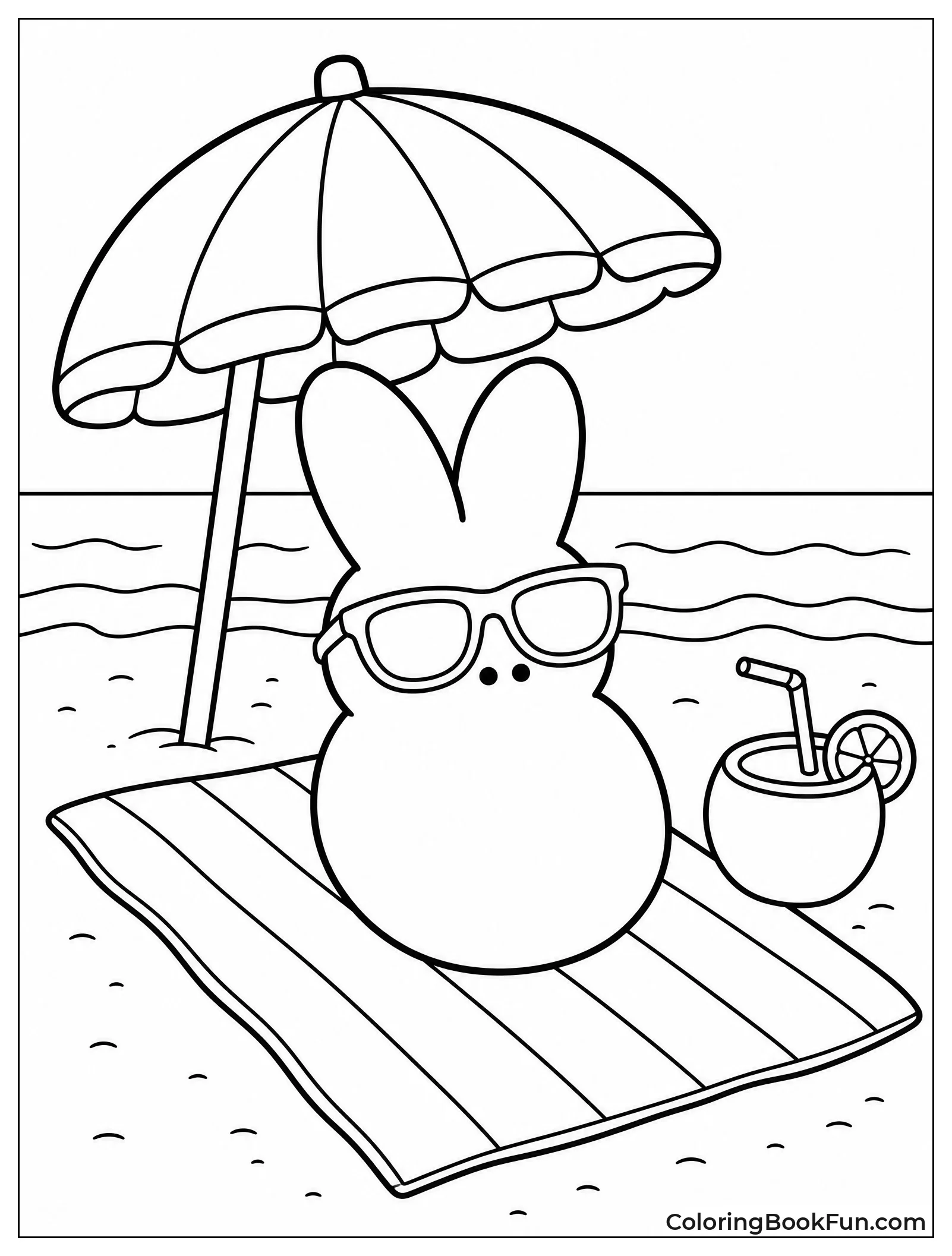 Bunny Lounging on Sandy Beach