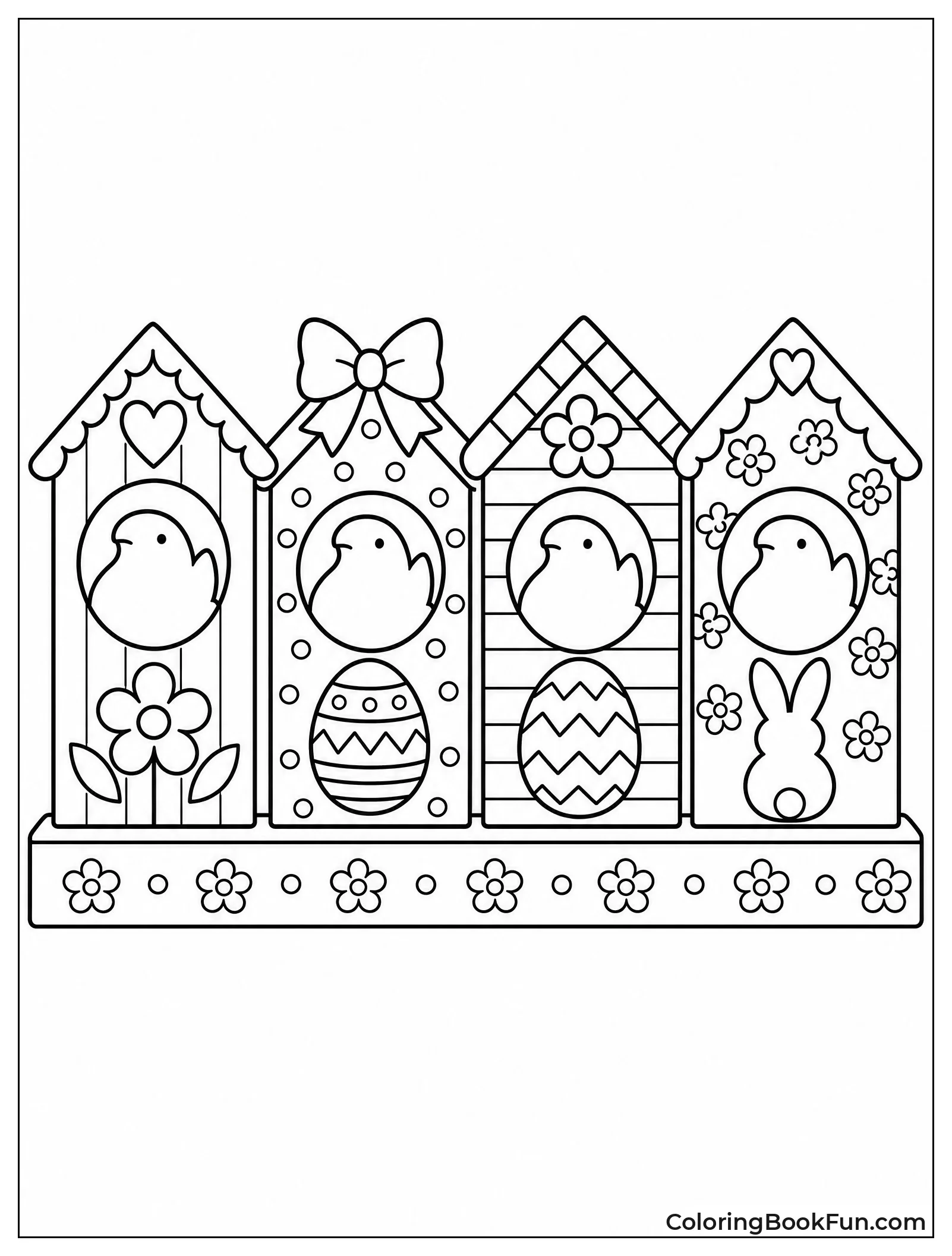 Peeps Peeking from Birdhouses