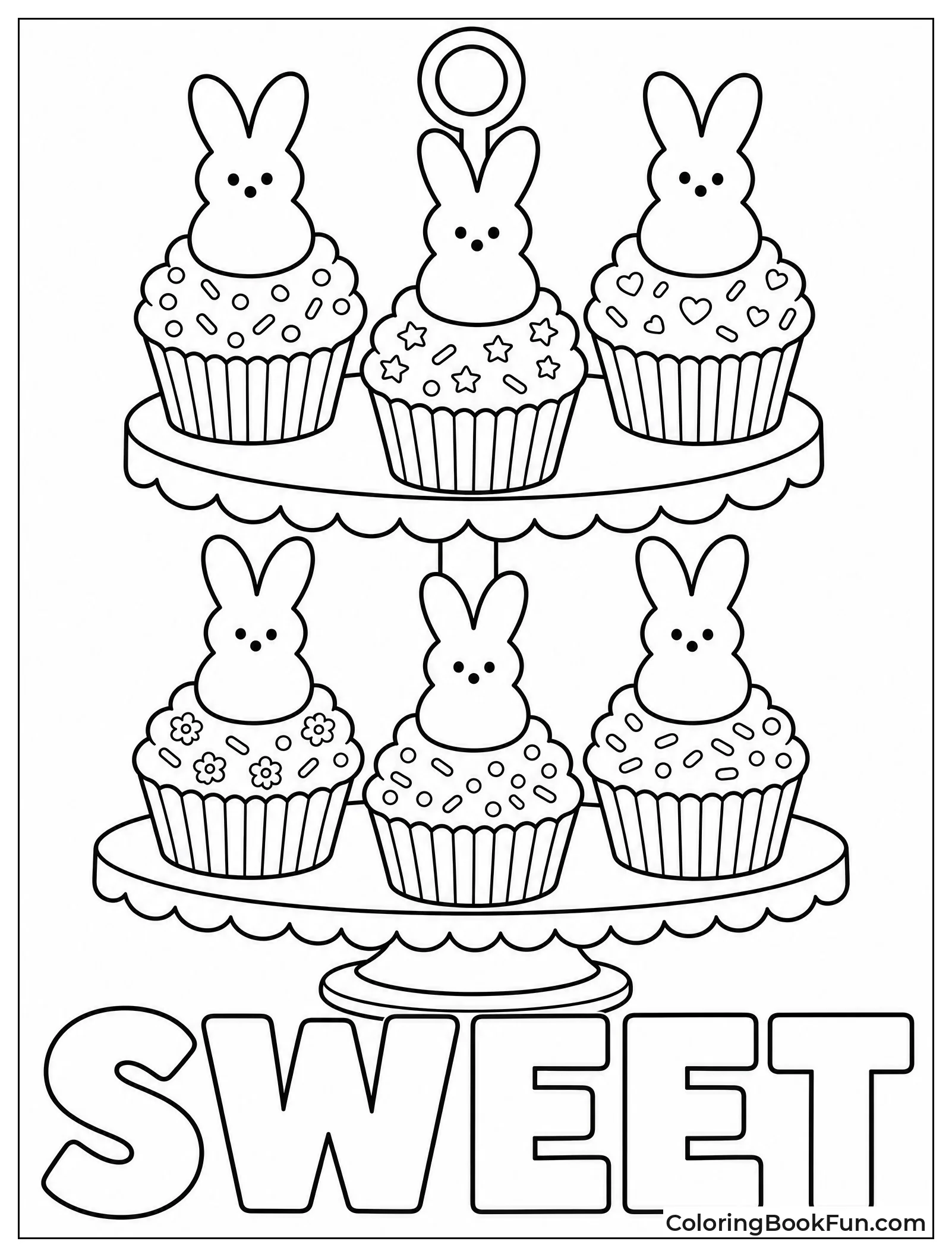 Tower of Peep Cupcakes