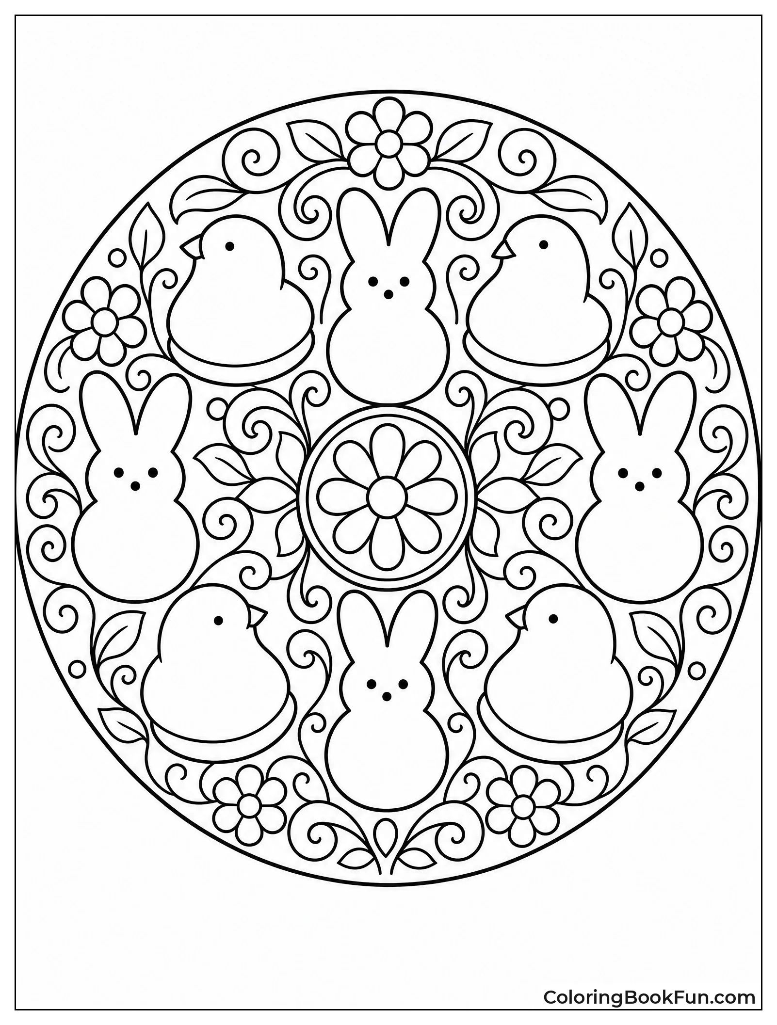 Peep Garden Mandala with Flowers