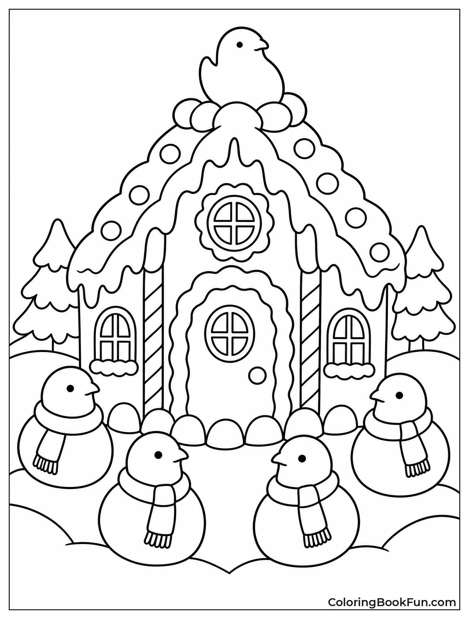 Peeps Decorating Gingerbread House