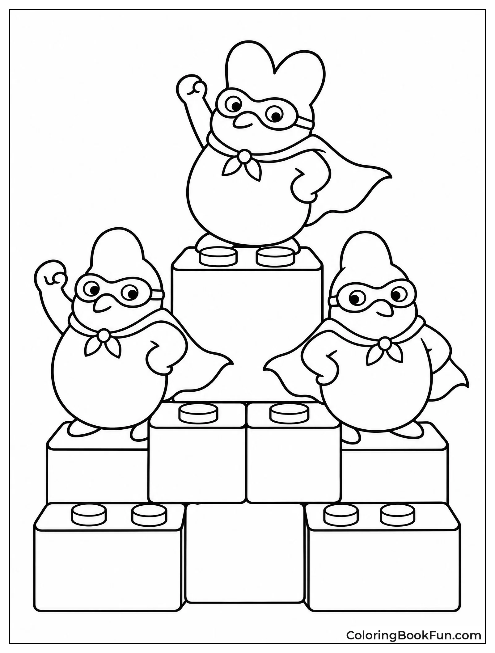 Peep Superheroes on Building Blocks