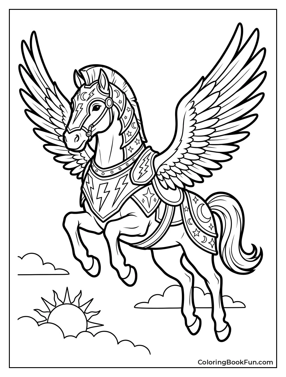 Pegasus Wearing Ornate Battle Armor