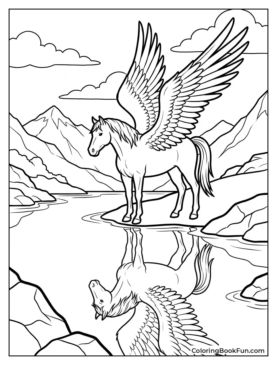 Pegasus Looking at Its Reflection