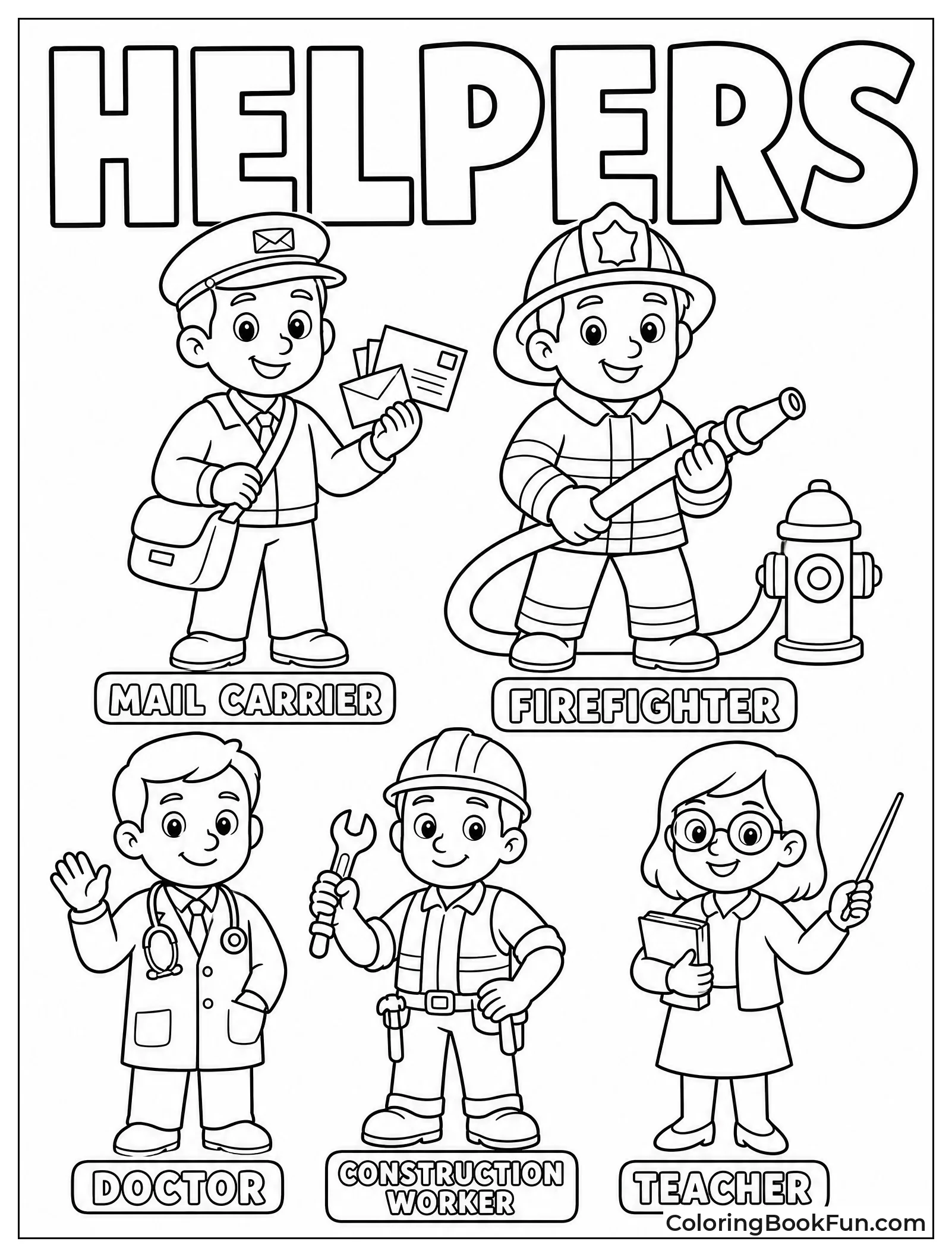 Community Helpers with Name Labels