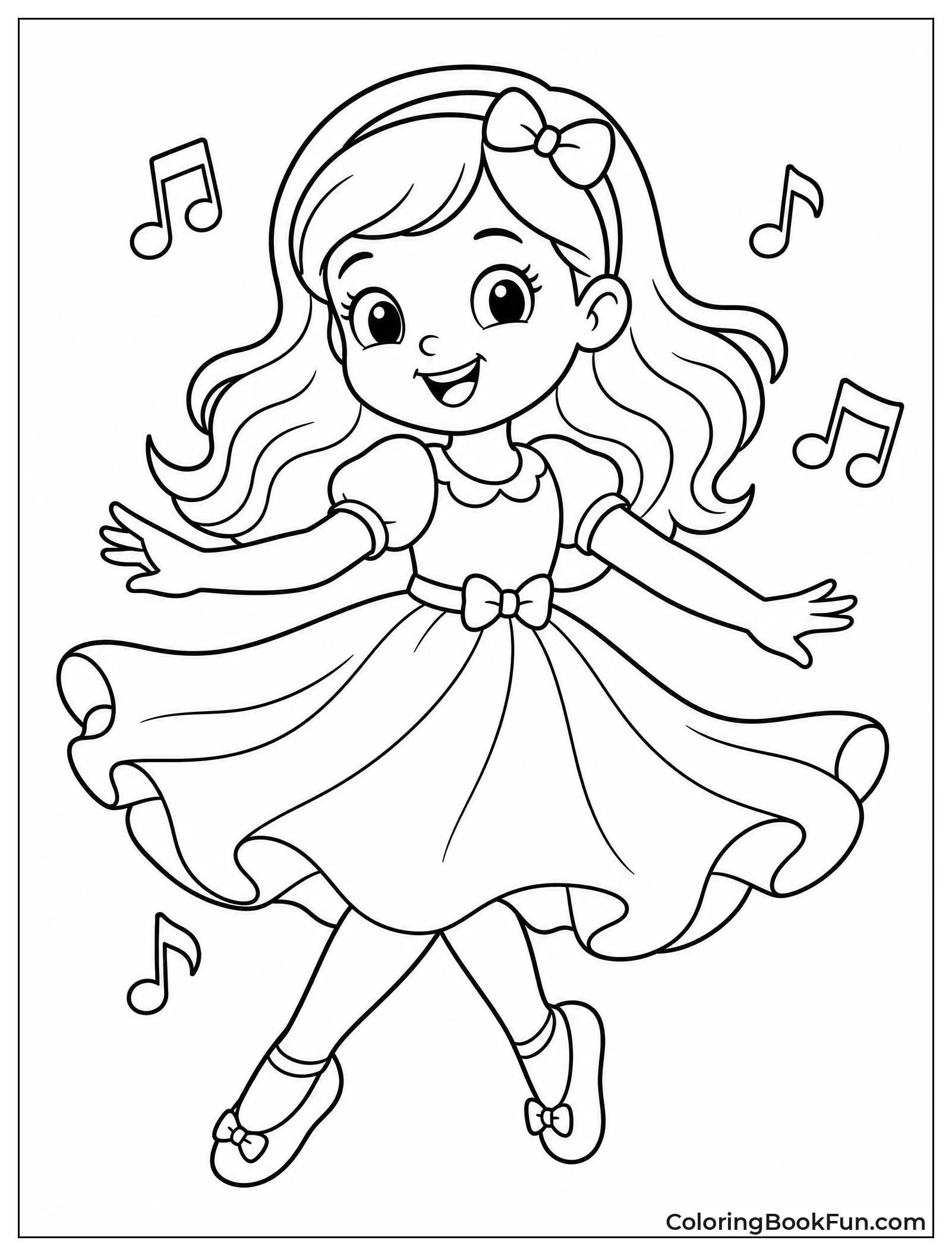 Girl Twirling in Flowing Dress