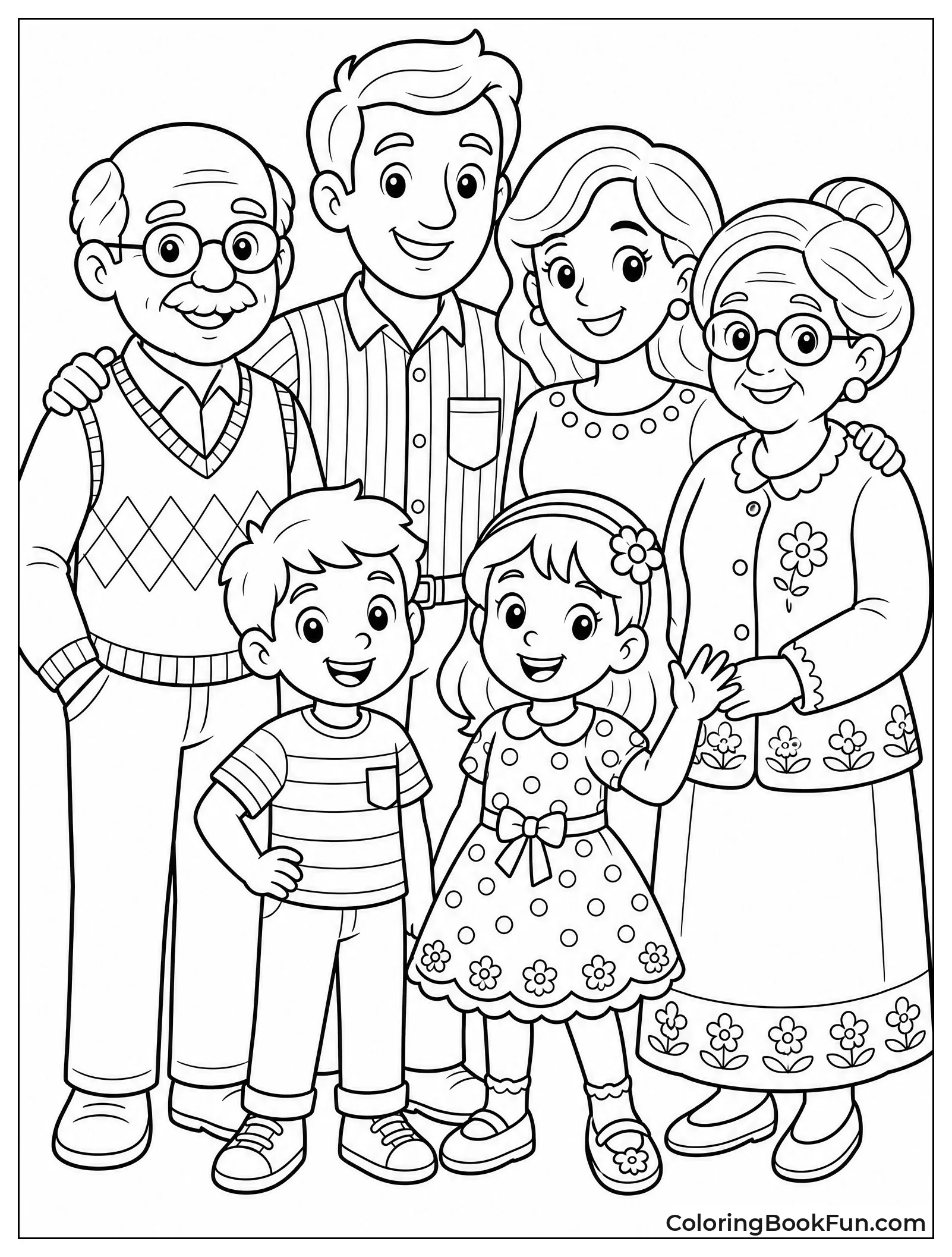 Detailed Multi-generational Family Portrait