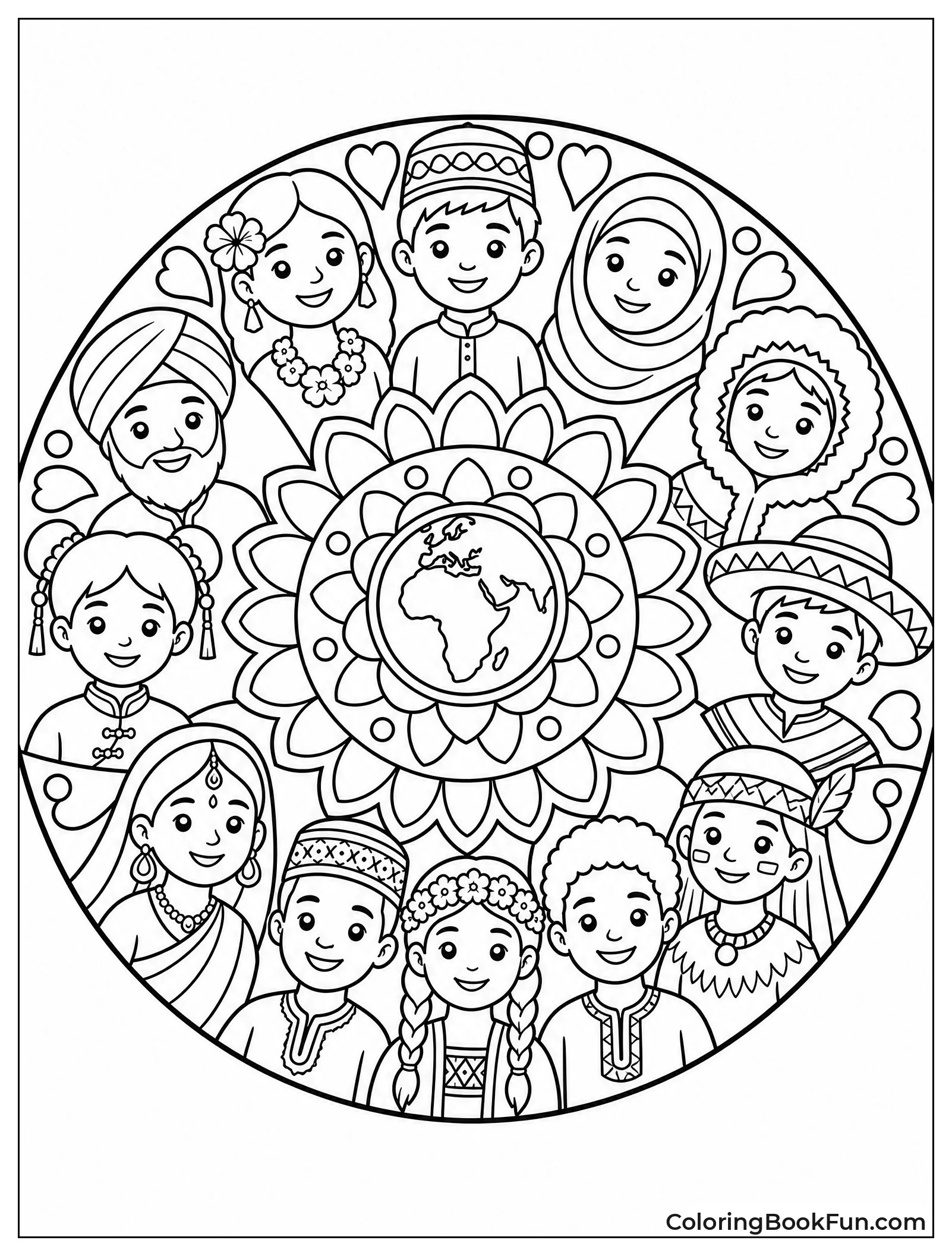 Mandala of Diverse Faces