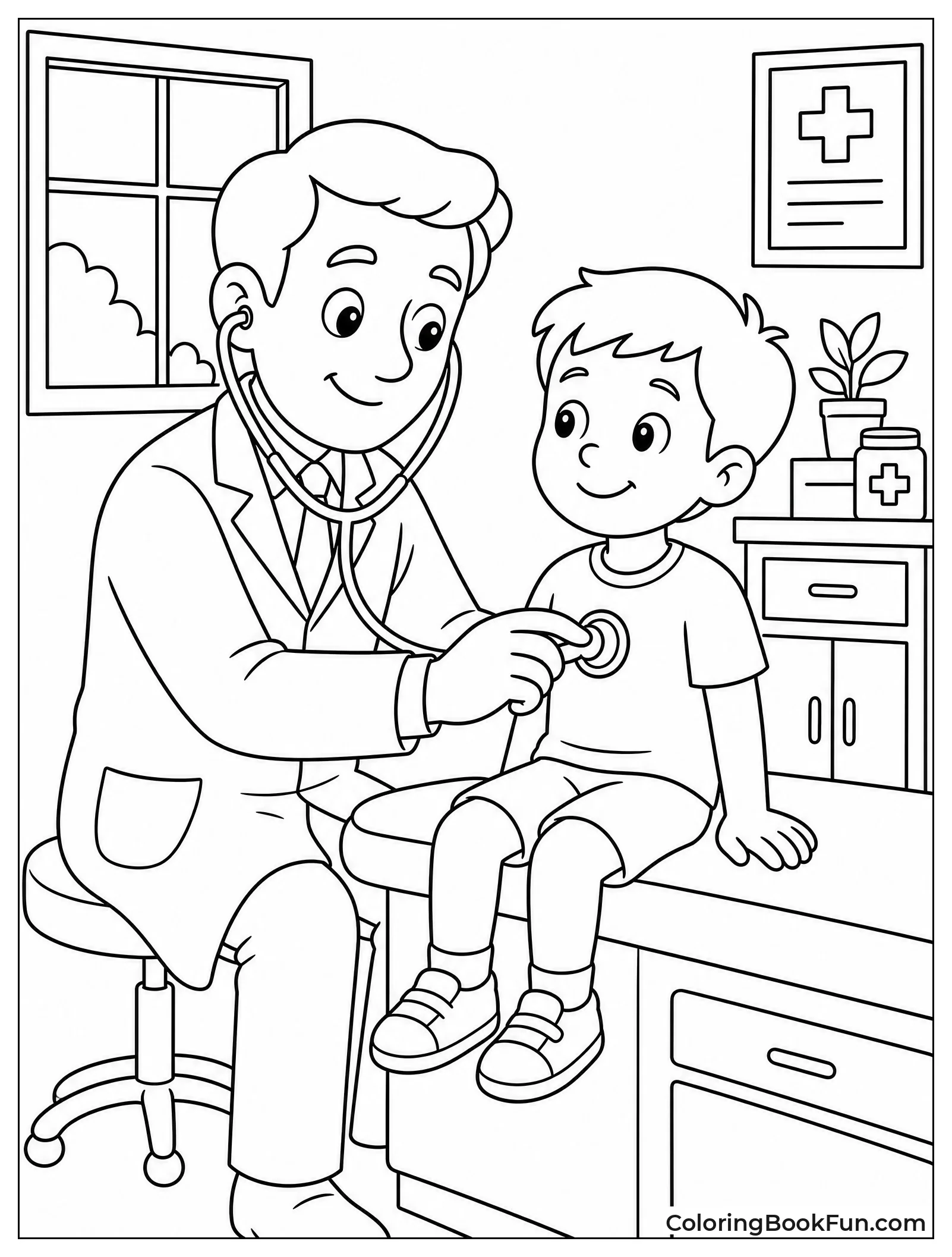 Doctor Checking Child's Heartbeat
