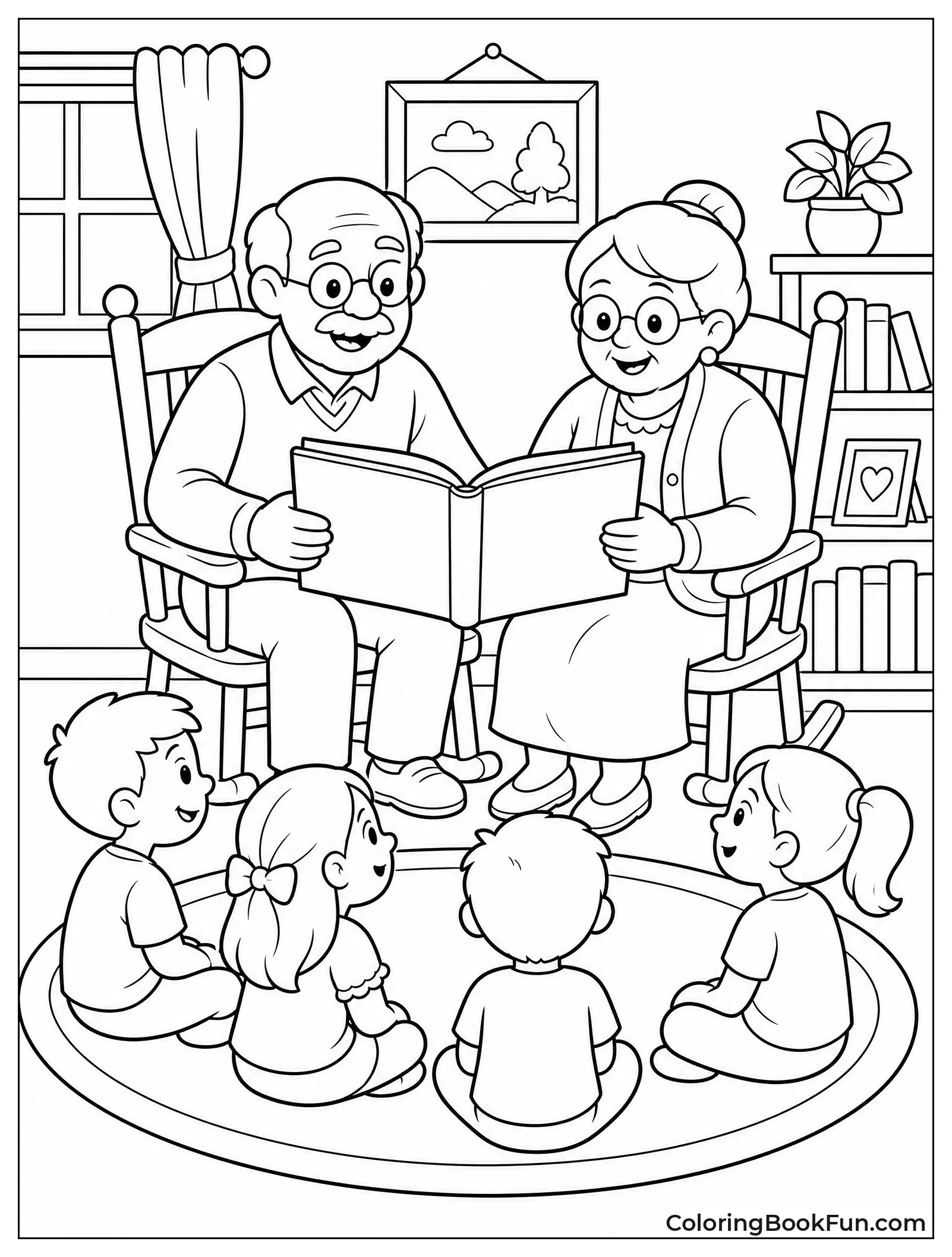 Grandparents Reading to Children