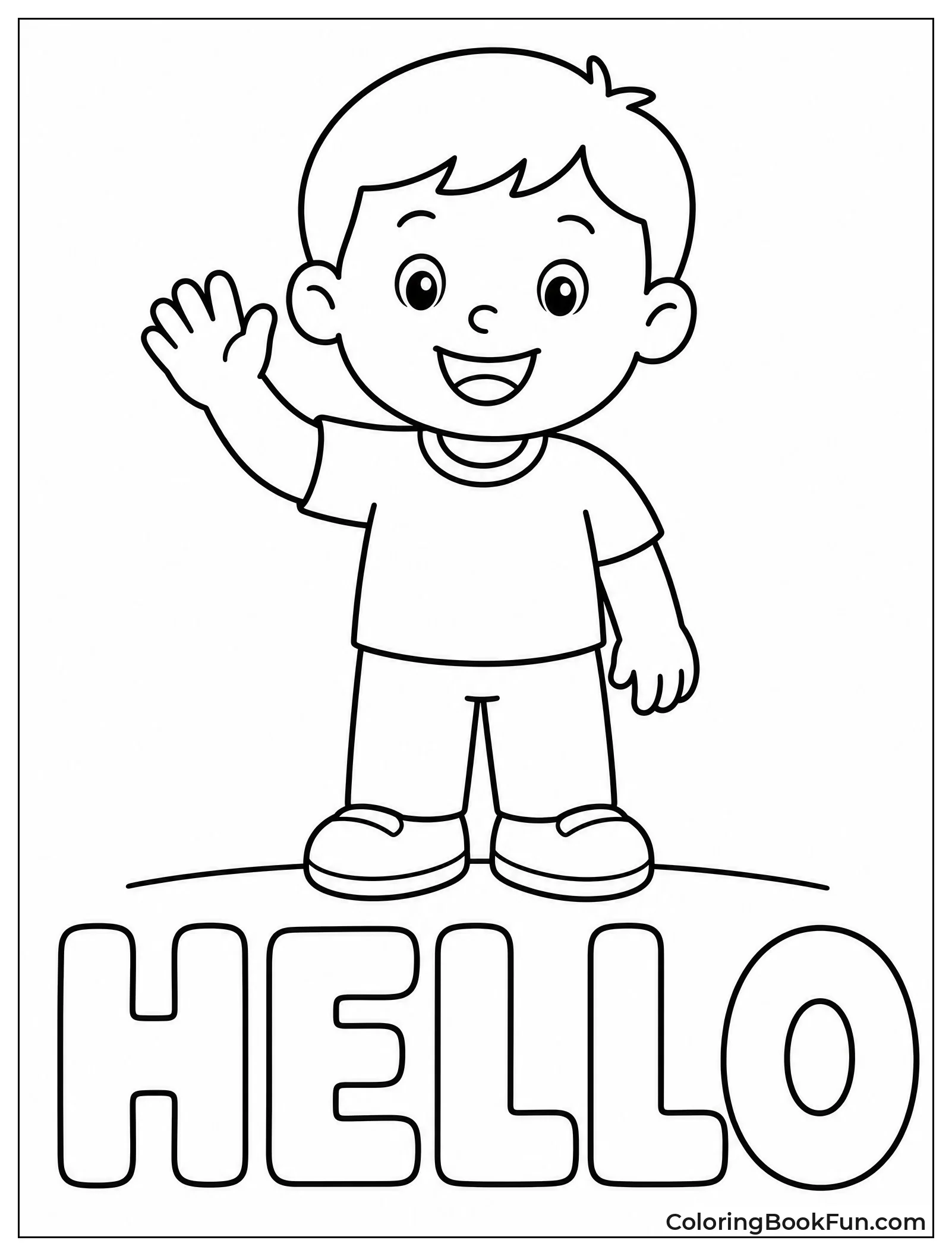 Happy Child Waving Hello