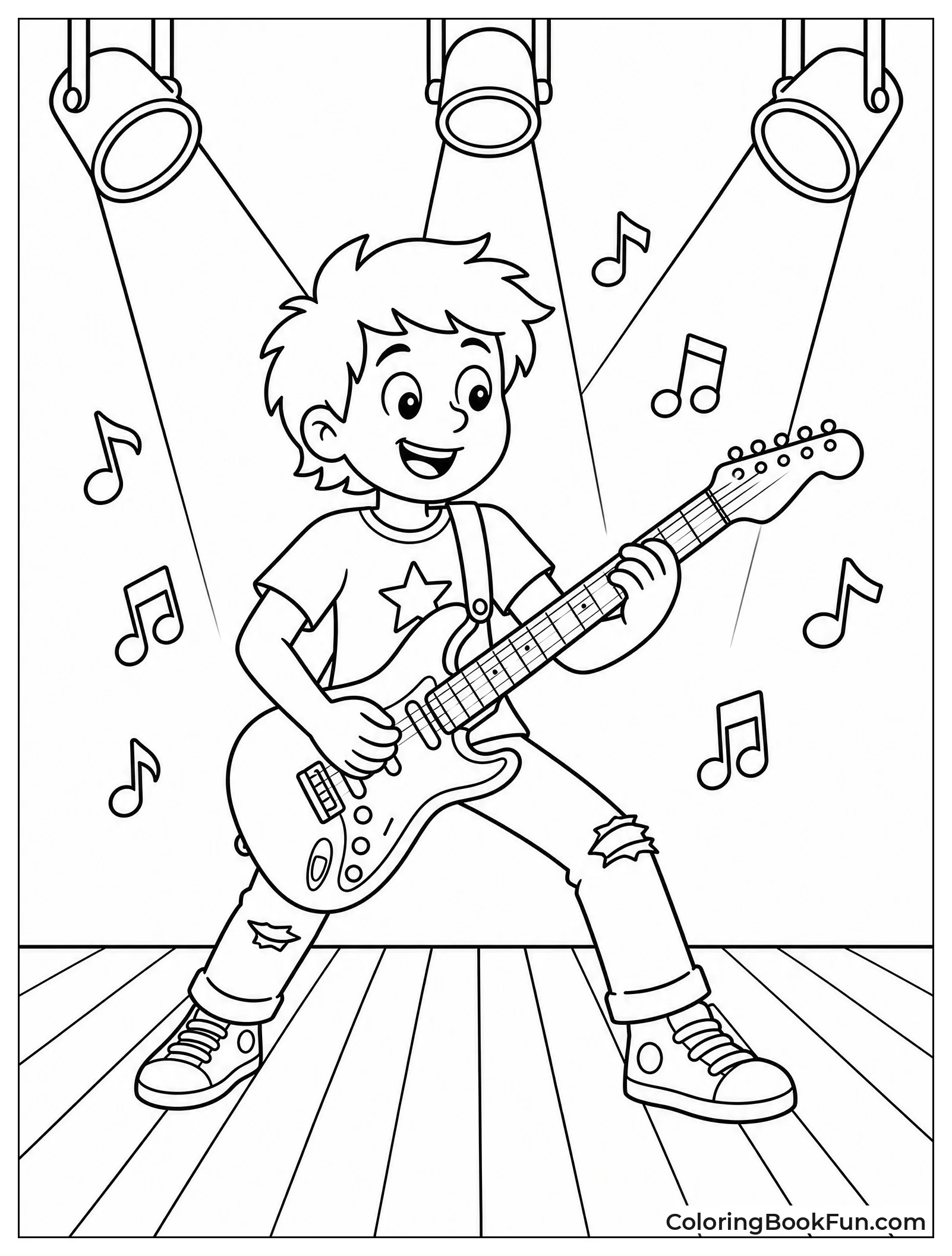 Musician Playing Guitar on Stage