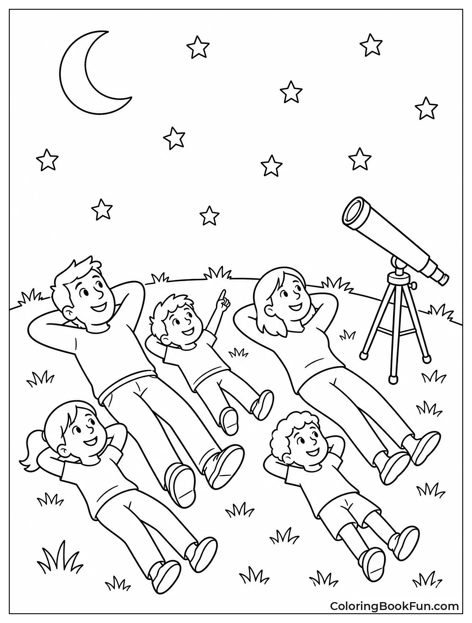 People Stargazing on the Grass
